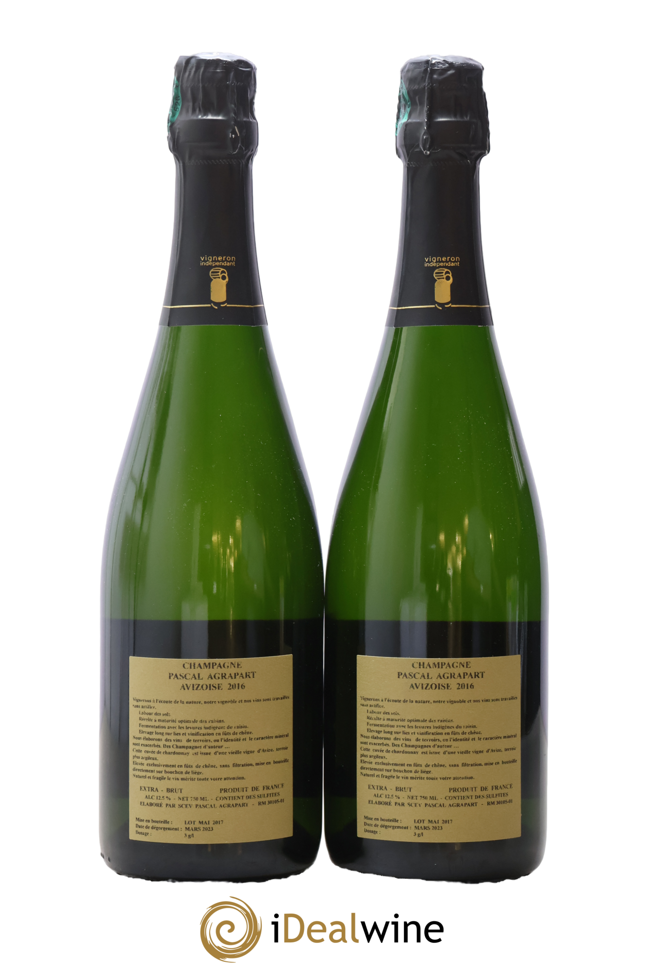 Avizoise Blanc de Blancs Extra-Brut Agrapart & Fils 2016 - Lot de 2 bouteilles - 1