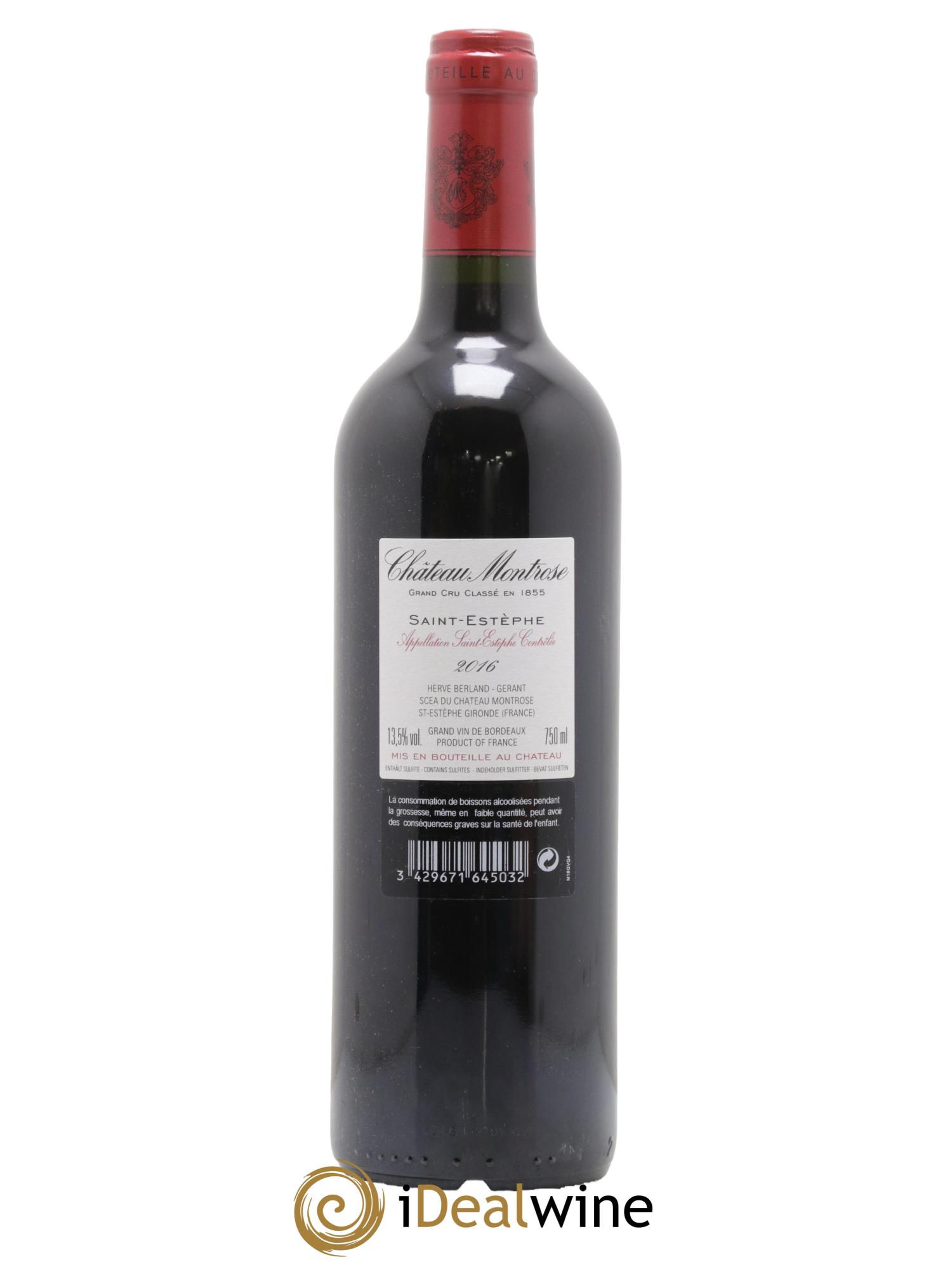 Château Montrose 2ème Grand Cru Classé 2016 - Lot de 1 bouteille - 1