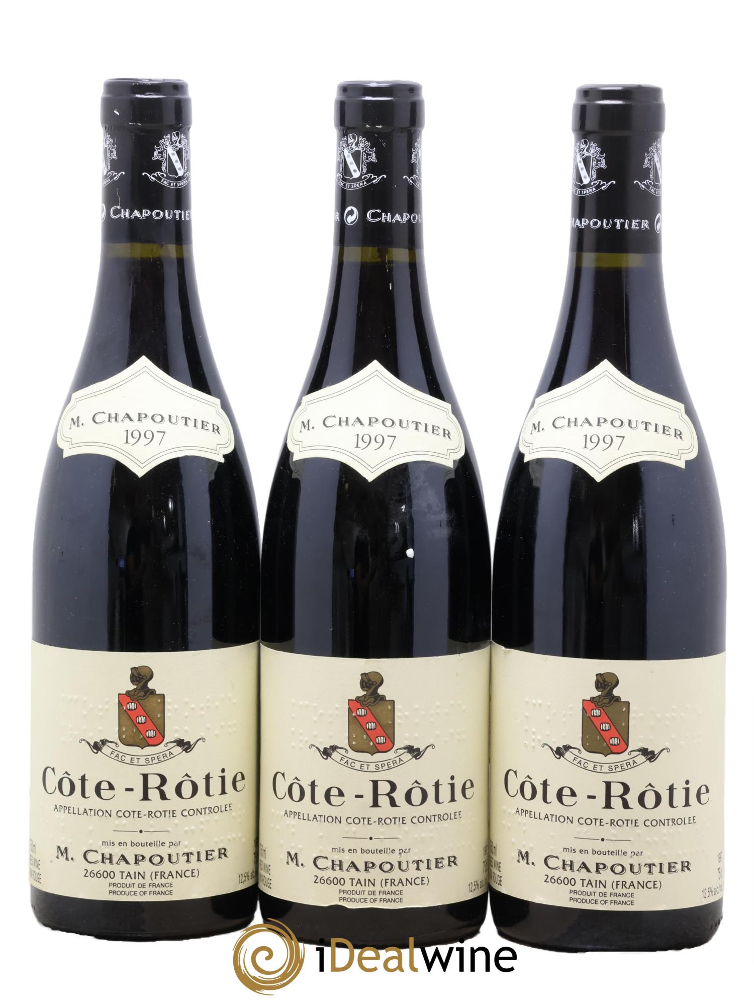 Côte-Rôtie Chapoutier 1997 - Lotto di 3 bottiglie - 0