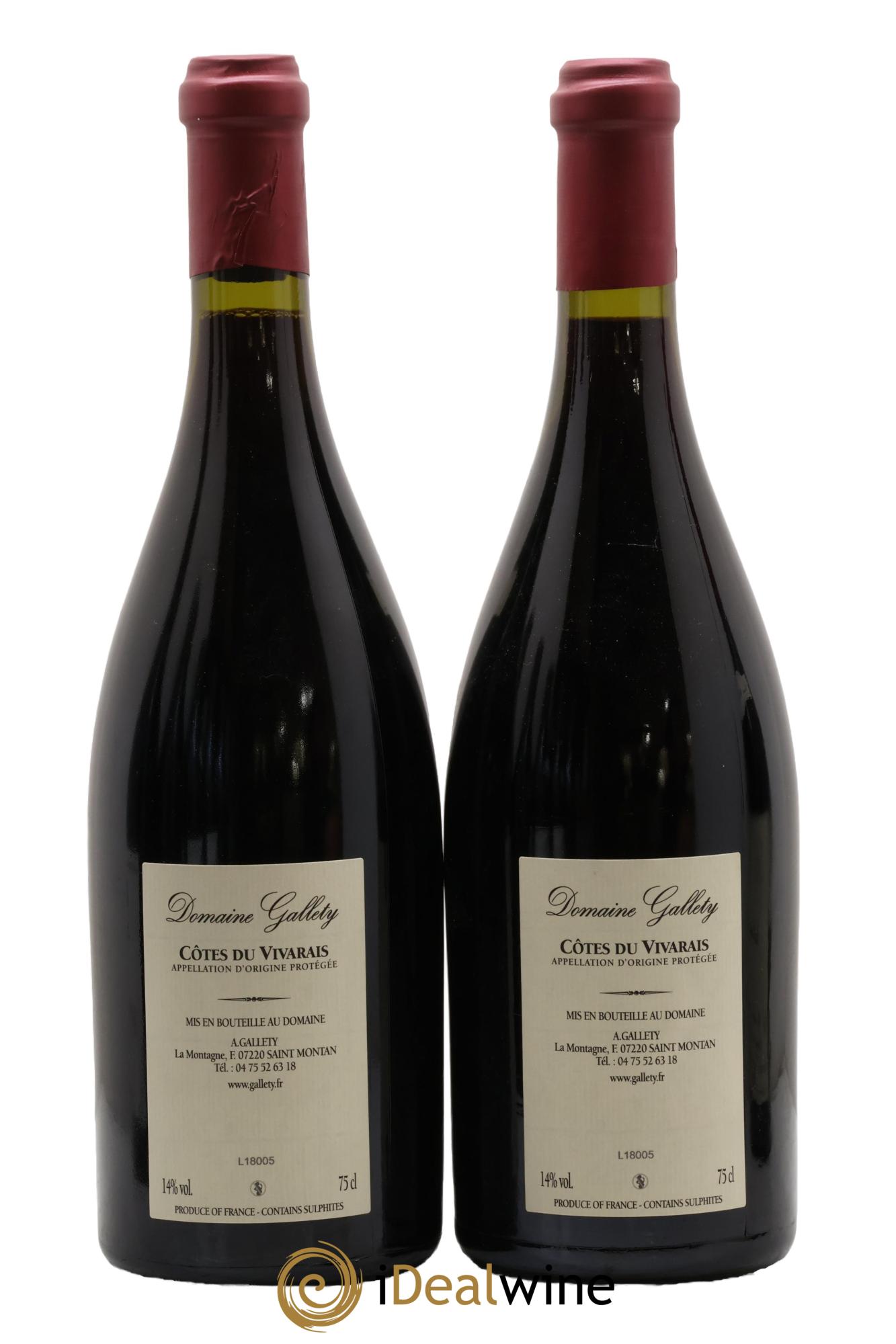 Côtes du Vivarais La Syrare Gallety (Domaine) 2016 - Lotto di 2 bottiglie - 1