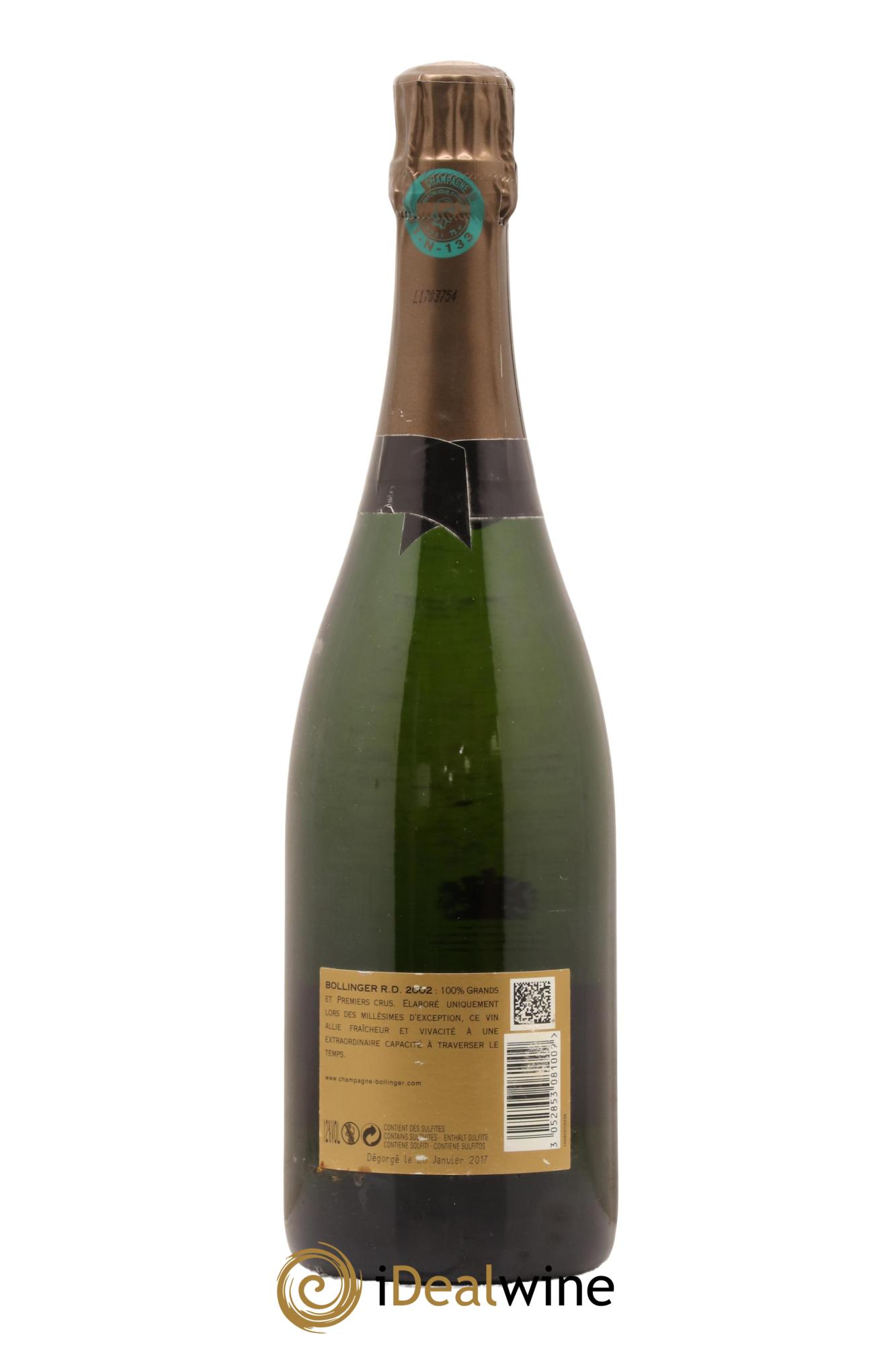R.D. Extra-Brut Bollinger 2002 - Lot de 1 bouteille - 1
