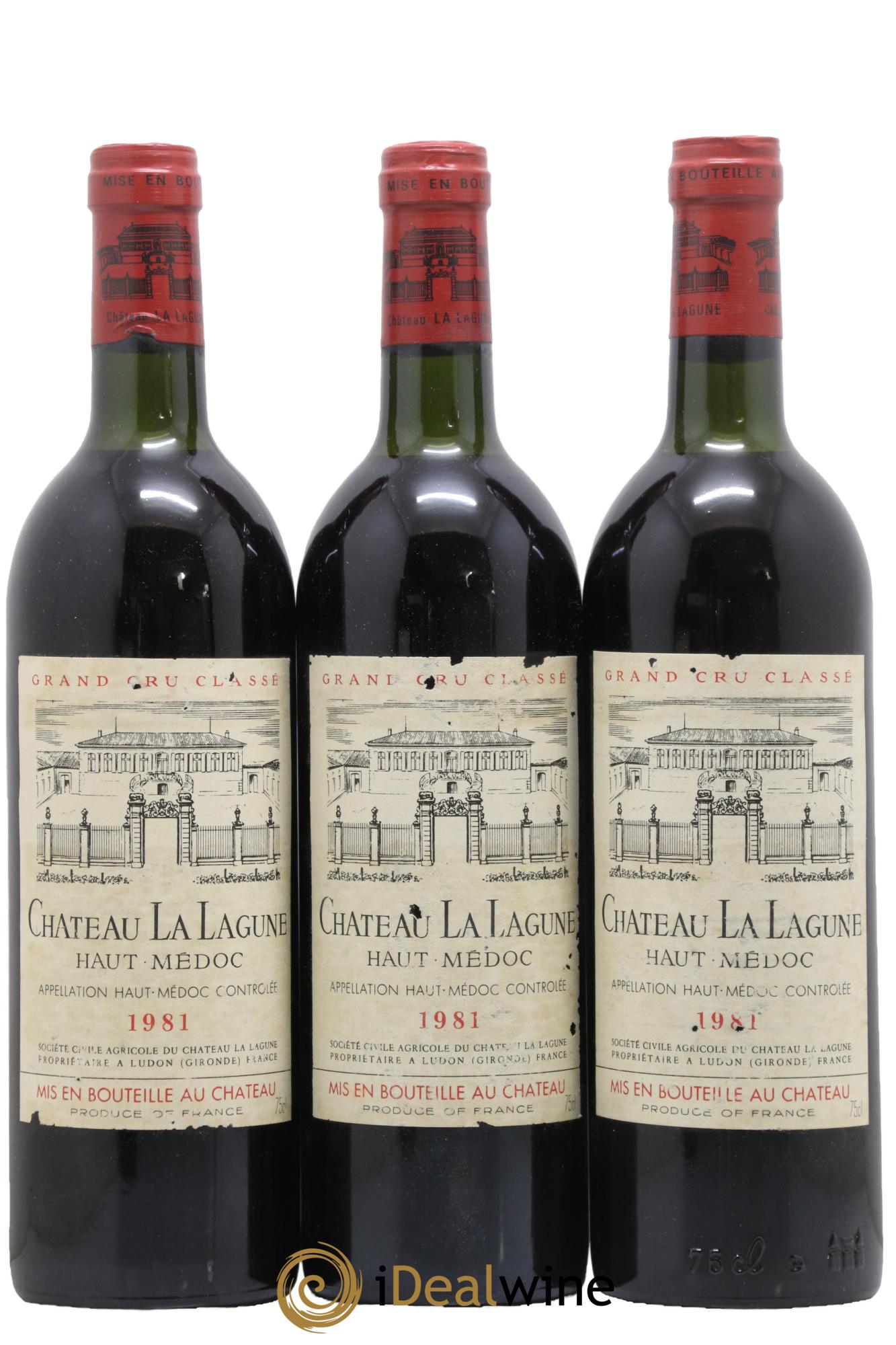 Château la Lagune 3ème Grand Cru Classé 1981 - Lot de 3 bouteilles - 0