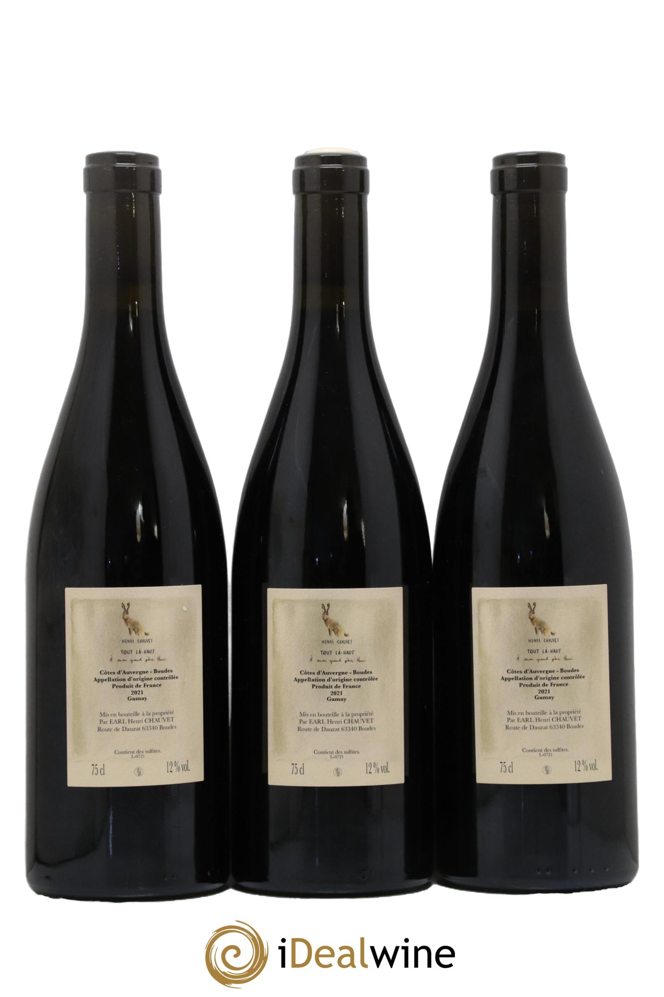 Côtes d'Auvergne Tout Là Haut Henri Chauvet 2021 - Lot of 3 bottles - 1