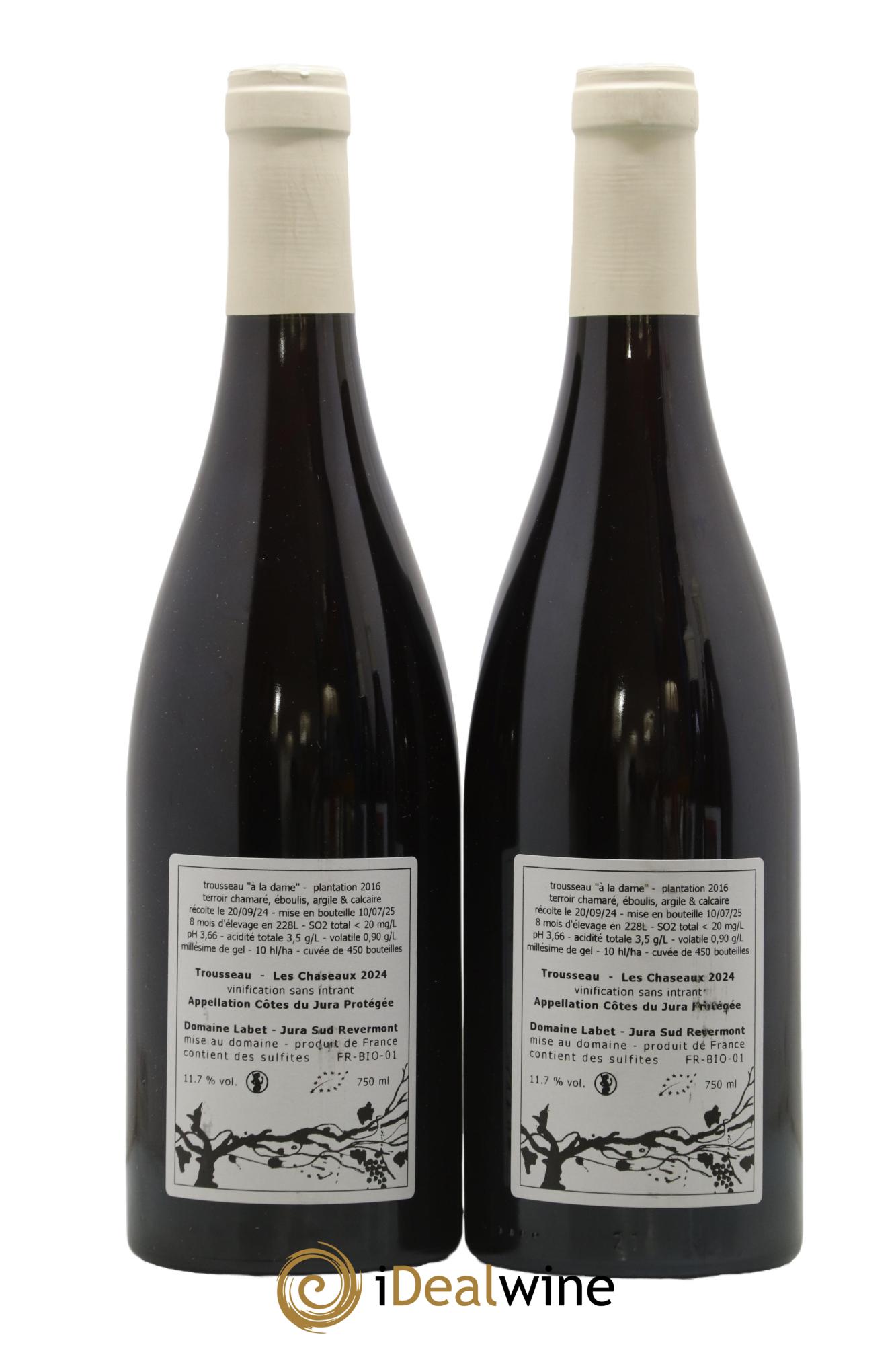 Côtes du Jura Trousseau Les Chaseaux Romain - Julien - Charline Labet 2024 - Lot de 2 bouteilles - 1