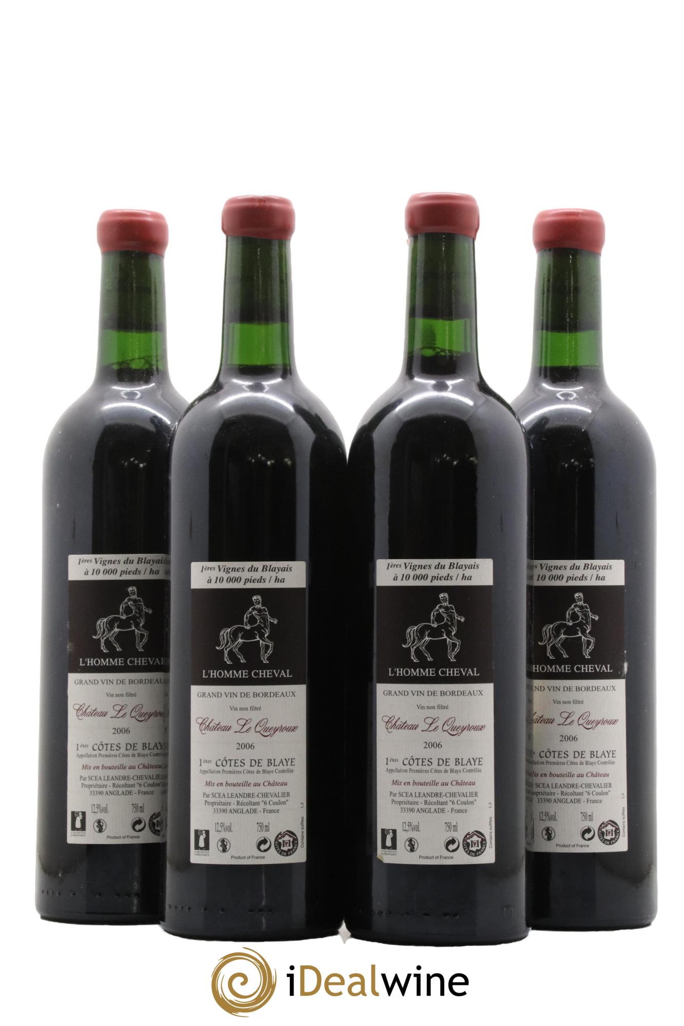 Premières-Côtes-de-Blaye (Blaye-Côtes-de-Bordeaux) Château Le Queyroux Le Joyau 2006 - Lot de 4 bouteilles - 1