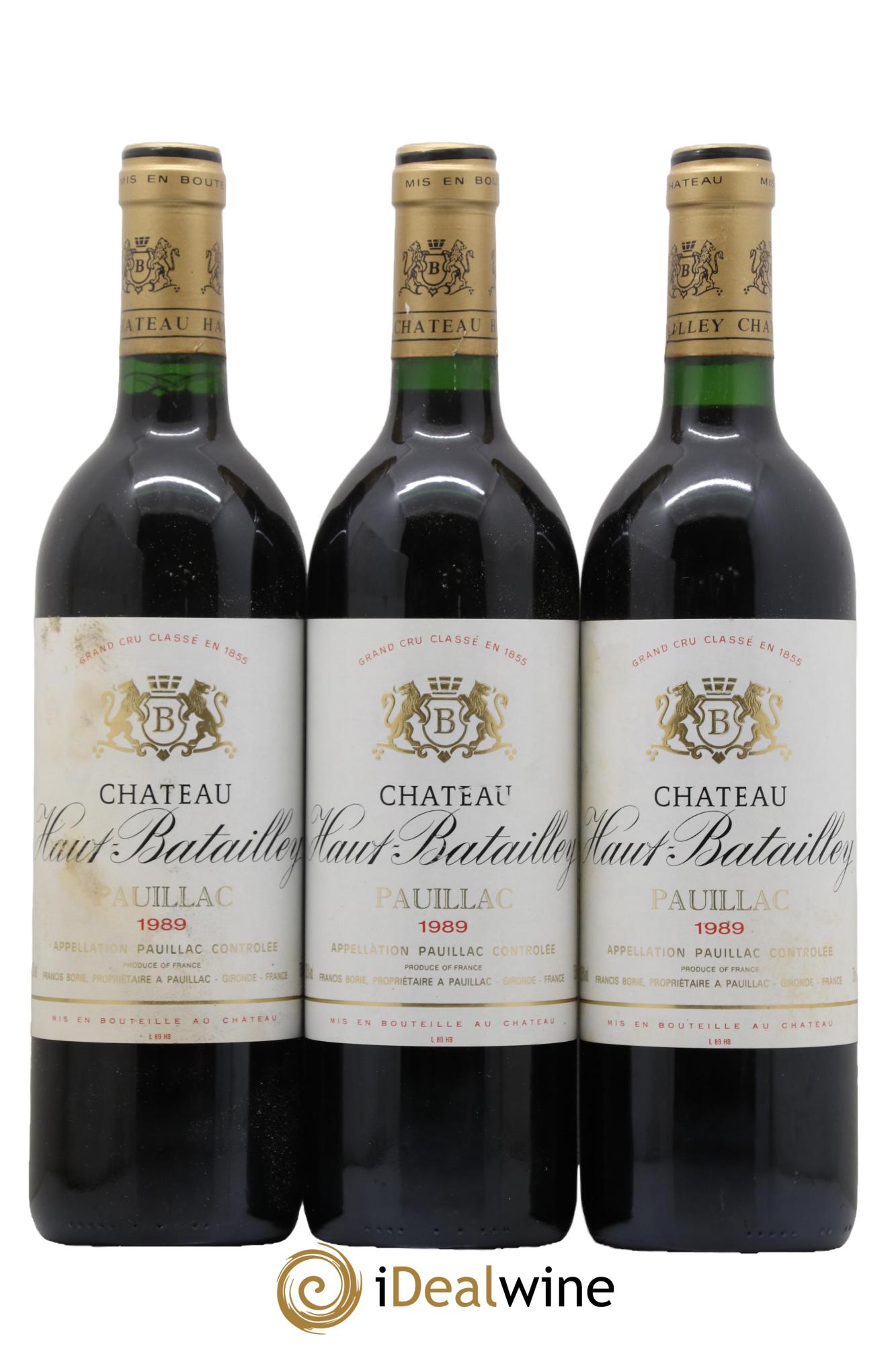 Château Haut Batailley 5ème Grand Cru Classé 1989 - Lot de 3 bouteilles - 0