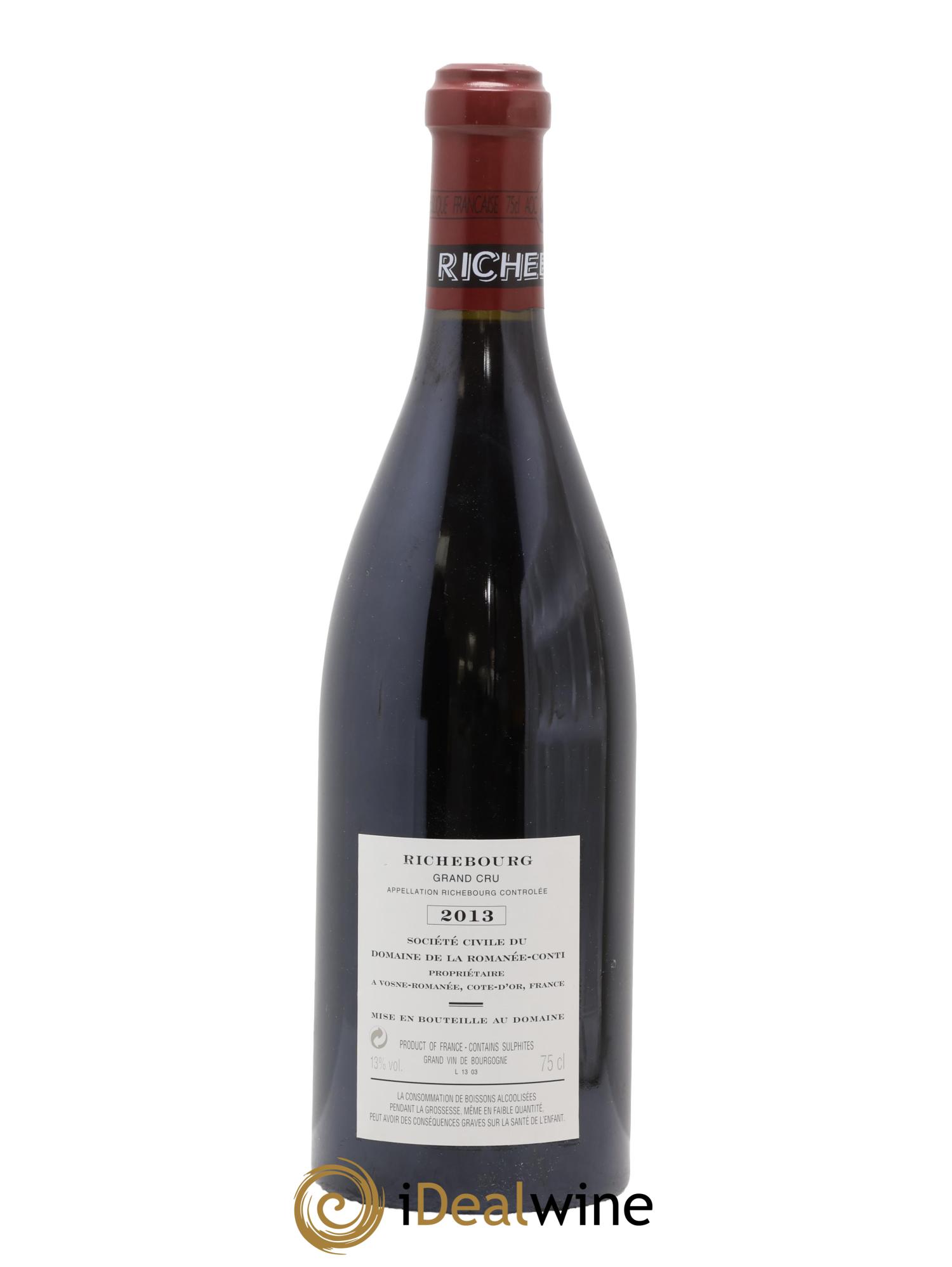 Richebourg Grand Cru Domaine de la Romanée-Conti 2013 - Lot de 1 bouteille - 1