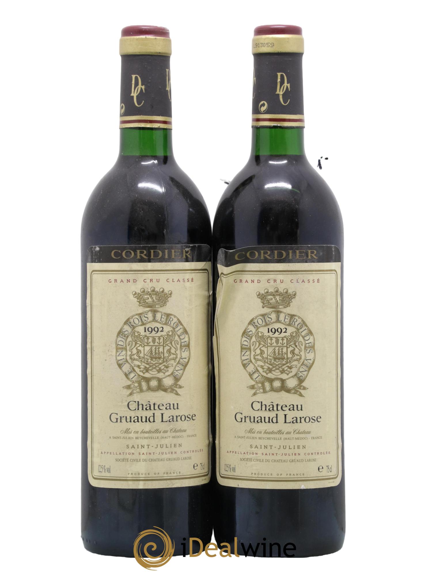 Château Gruaud Larose 2ème Grand Cru Classé 1992 - Lot de 2 bouteilles - 0