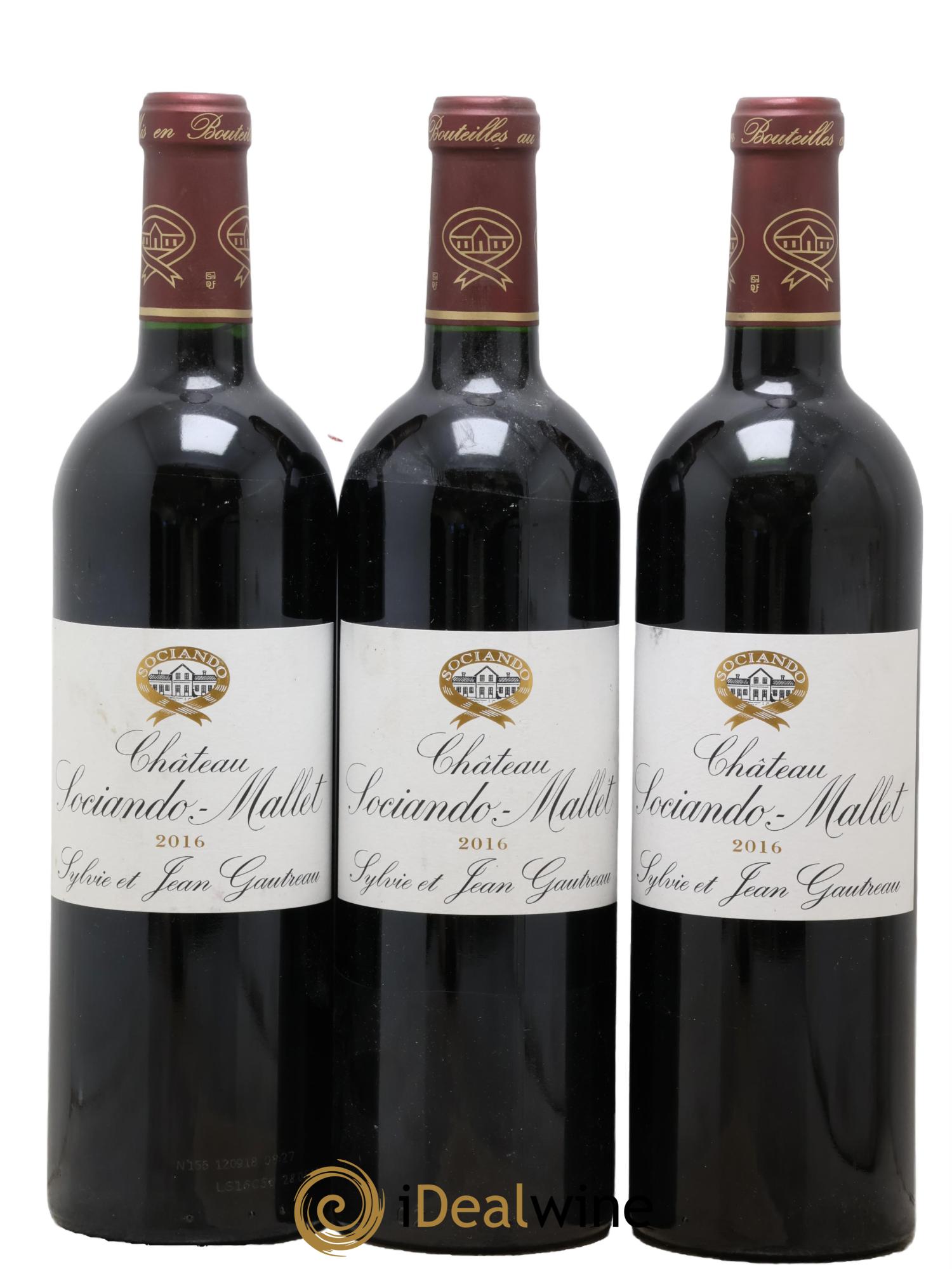 Château Sociando Mallet 2016 - Lot of 3 bottles - 0