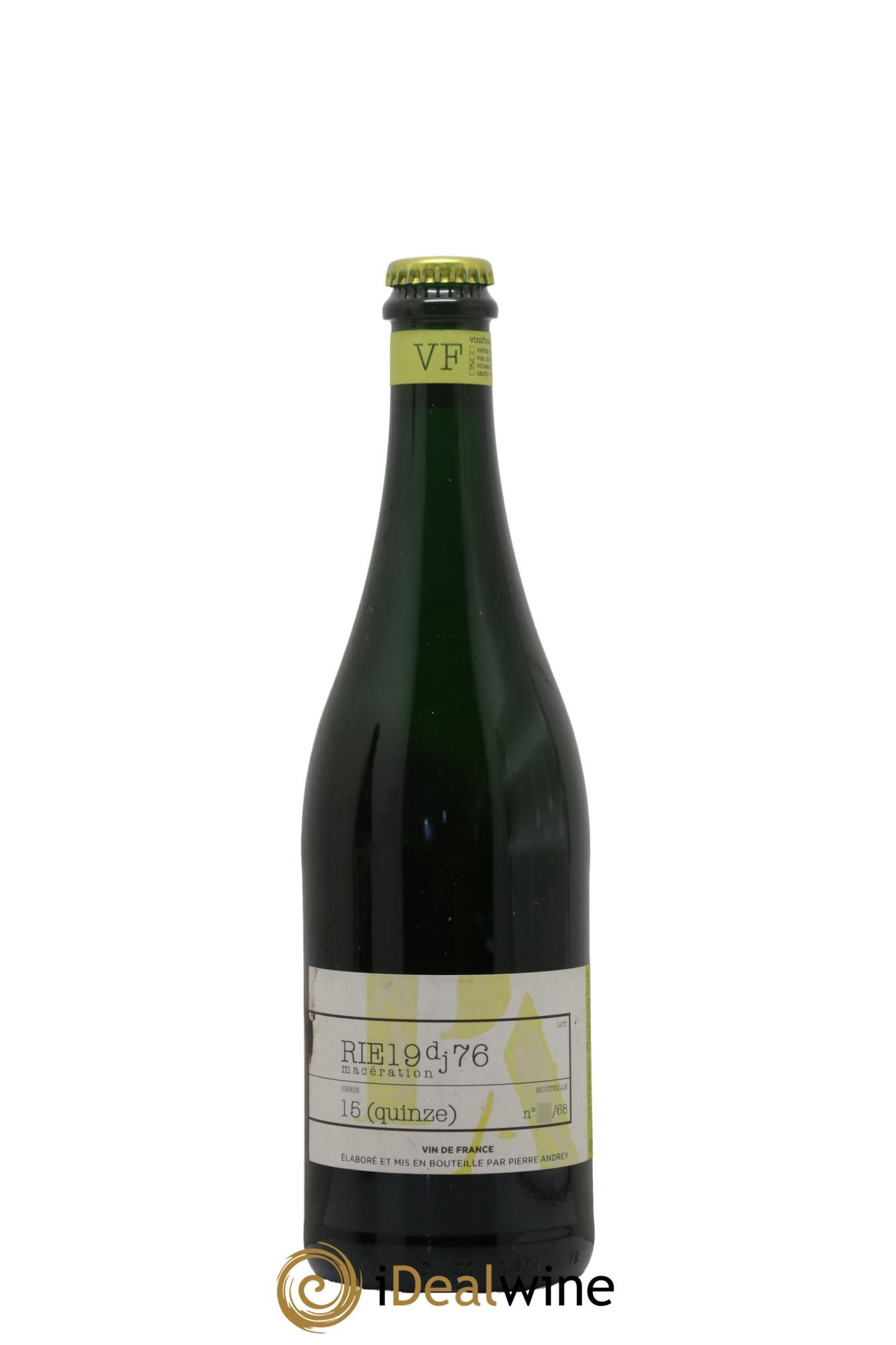 Vin de France Riesling Macération Florence Bouleaux et Pierre Andrey DJ76 2019 - Lot de 1 bouteille - 0