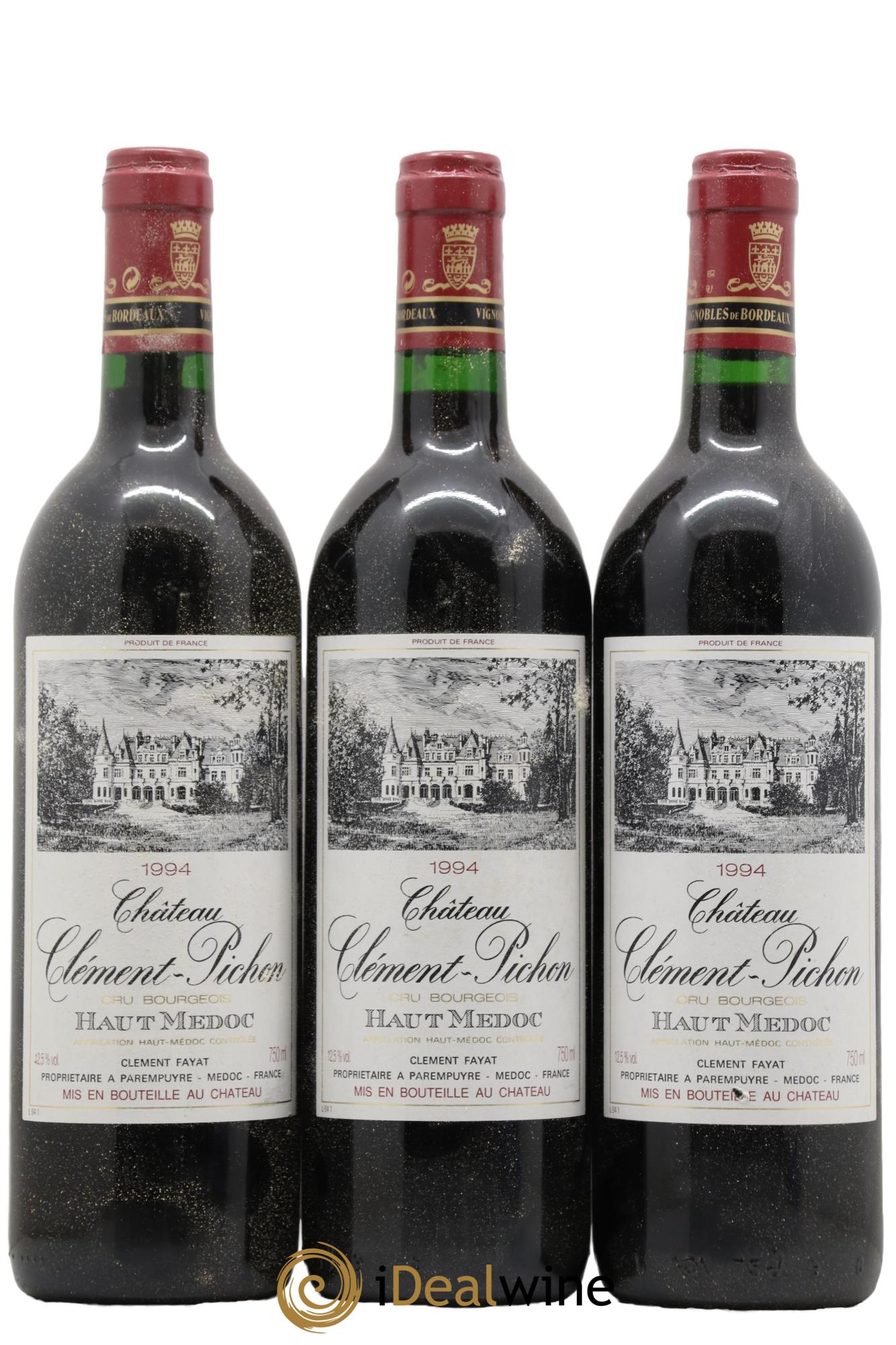Château Clément-Pichon Cru Bourgeois 1994 - Lot de 3 bouteilles - 0