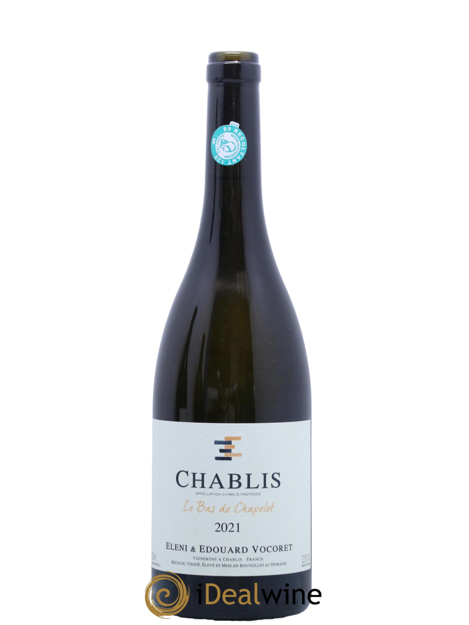 Chablis Le Bas Chapelot Eleni et Edouard Vocoret 2021 - Lot de 1 bouteille - 0
