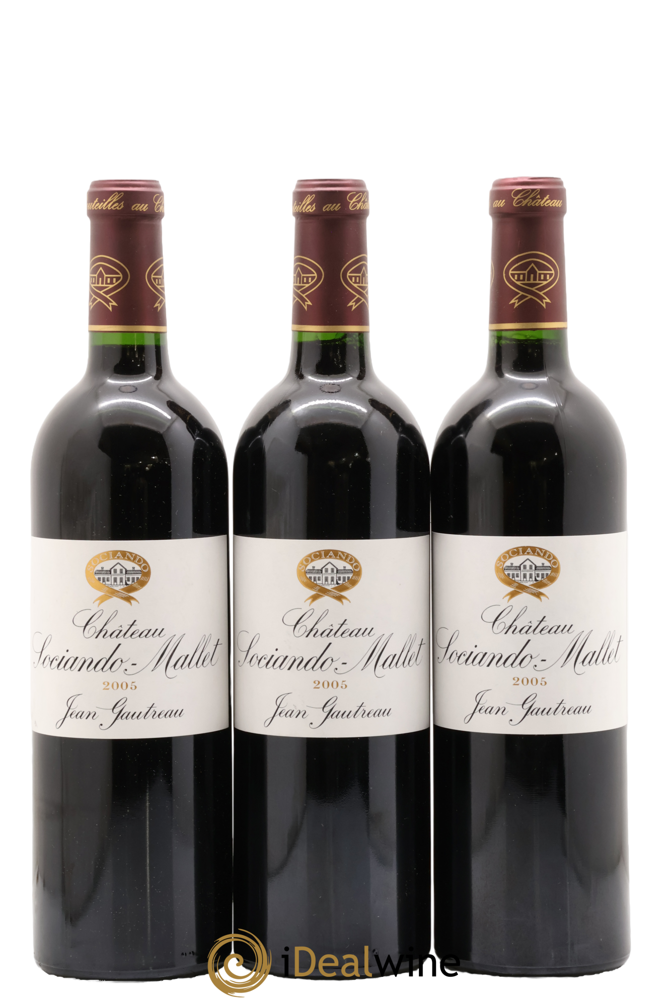 Château Sociando Mallet 2005 - Lot de 3 bouteilles - 0