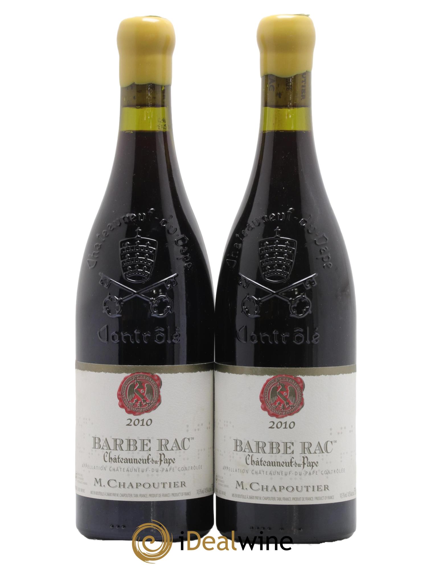 Châteauneuf-du-Pape Barbe Rac Chapoutier 2010 - Lotto di 2 bottiglie - 0
