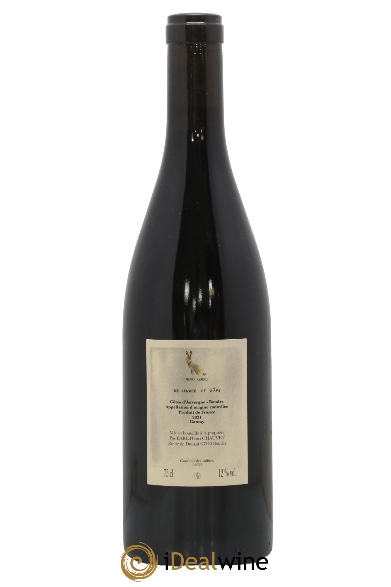 Côtes d'Auvergne AOP De Cendre et d'Ame Henri Chauvet 2021 - Posten von 1 Flasche - 1