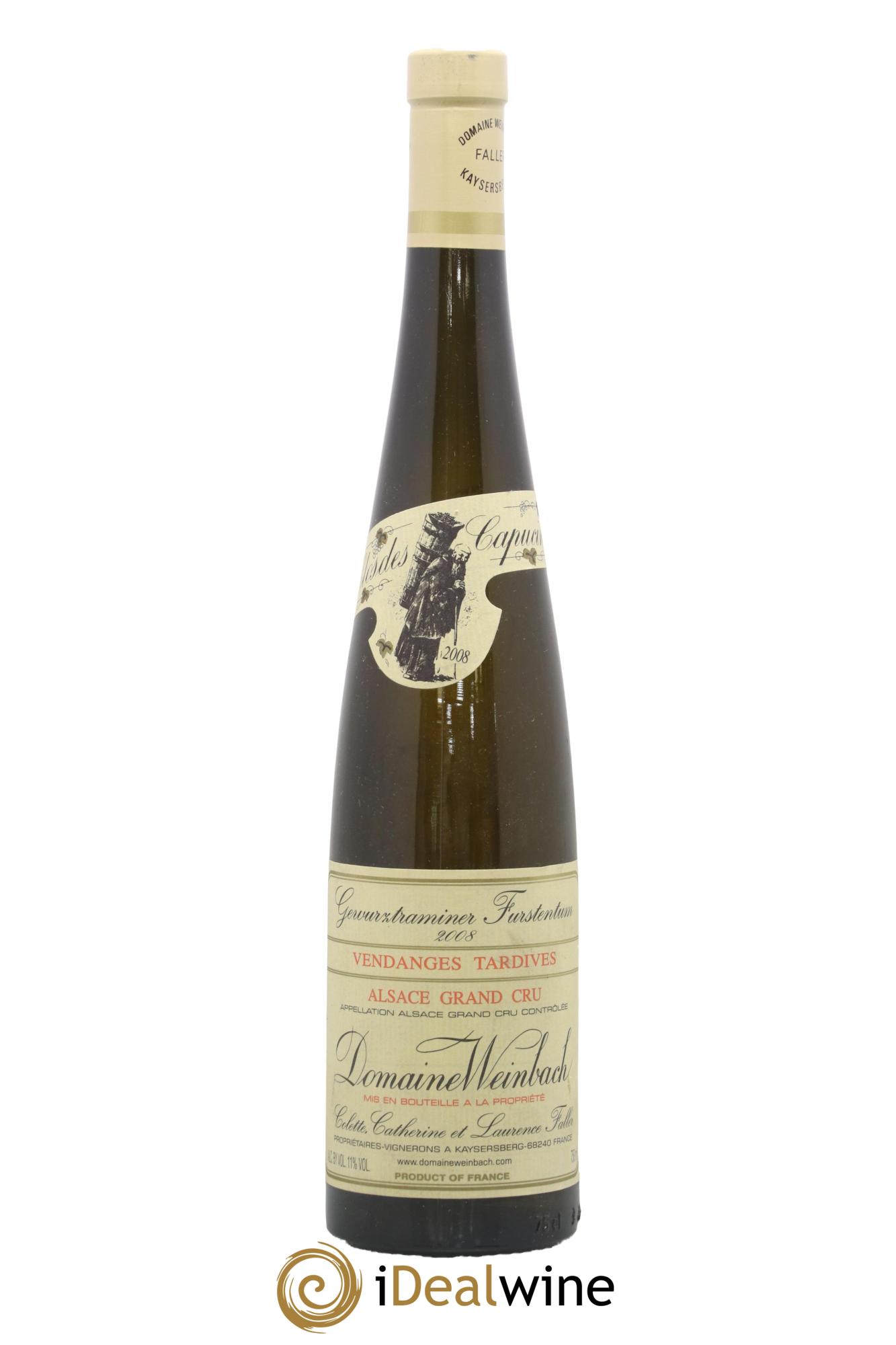 Alsace Gewurztraminer Grand Cru Furstentum Vendanges Tardives Weinbach (Domaine) 2008 - Lotto di 1 bottiglia - 0