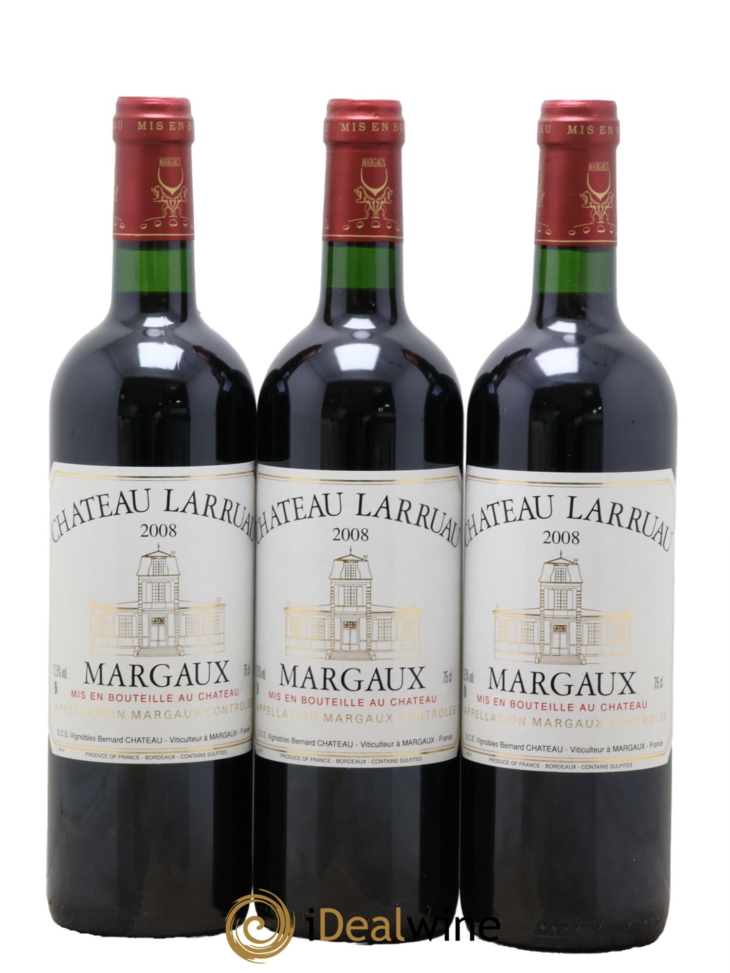 Château Larruau 2008 - Lotto di 3 bottiglie - 0