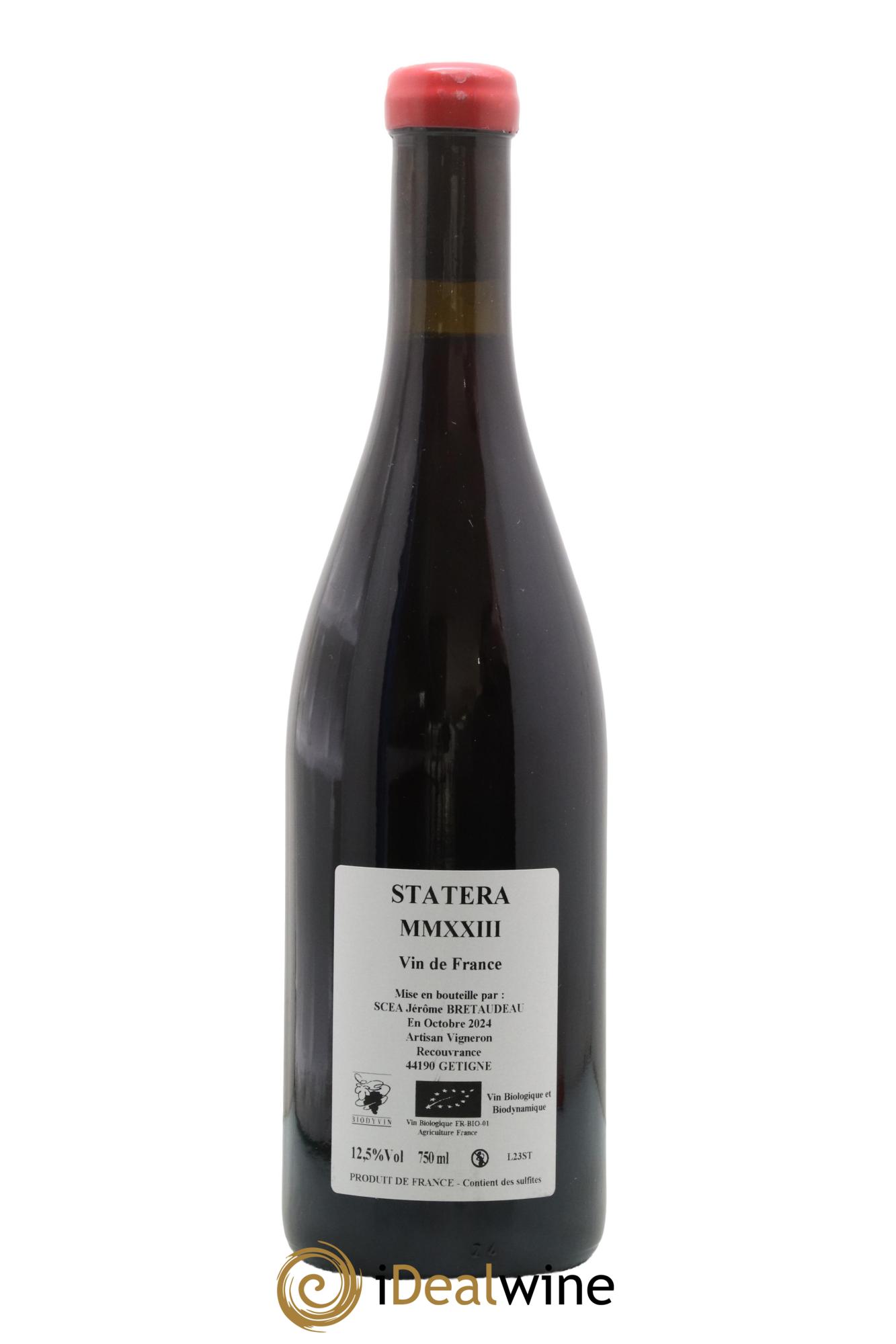 Vin de France Statera Jérôme Bretaudeau - Domaine de Bellevue 2023 - Lot de 1 bouteille - 1