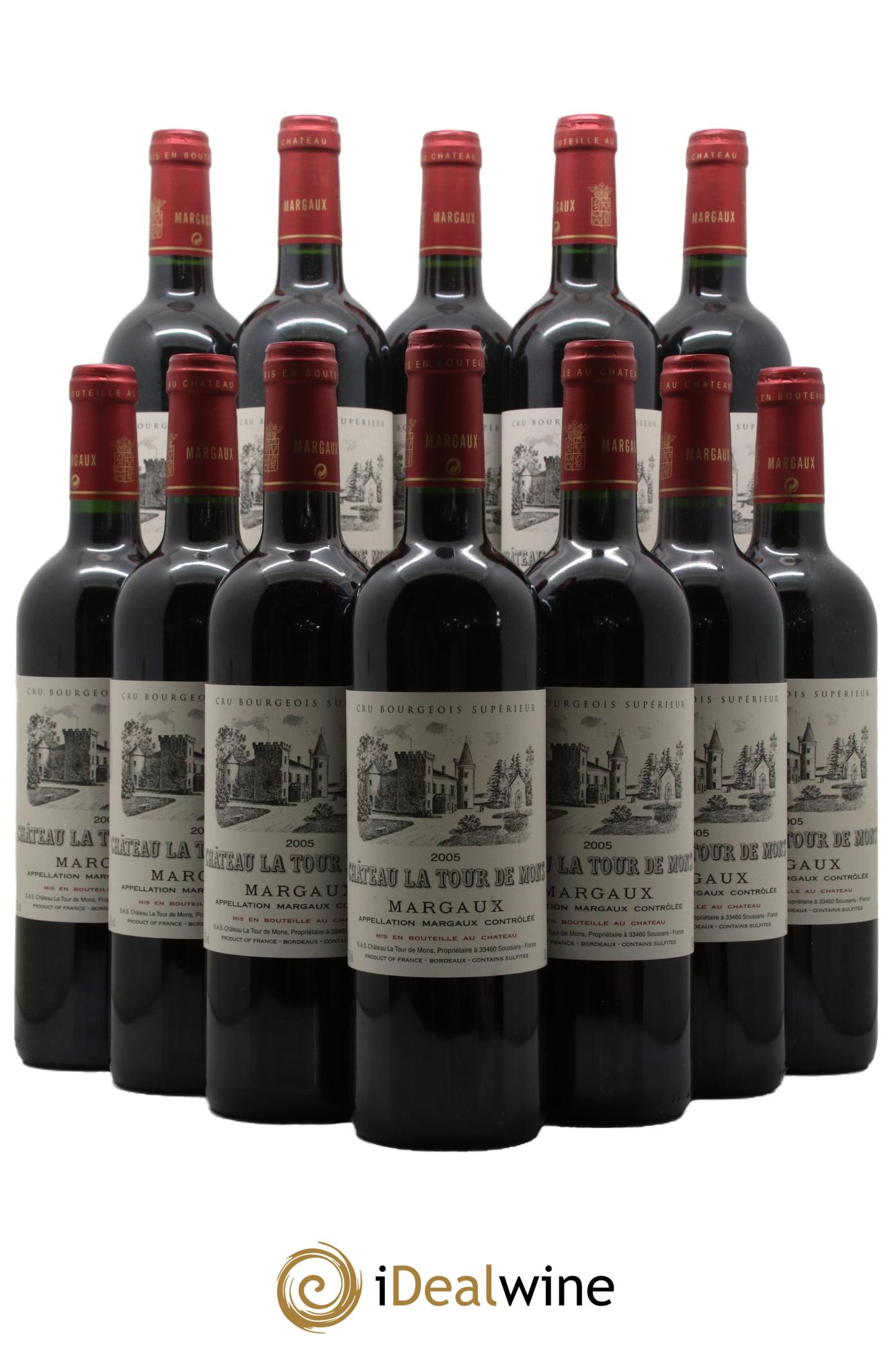 Château la Tour de Mons Cru Bourgeois 2005 - Lotto di 12 bottiglie - 0
