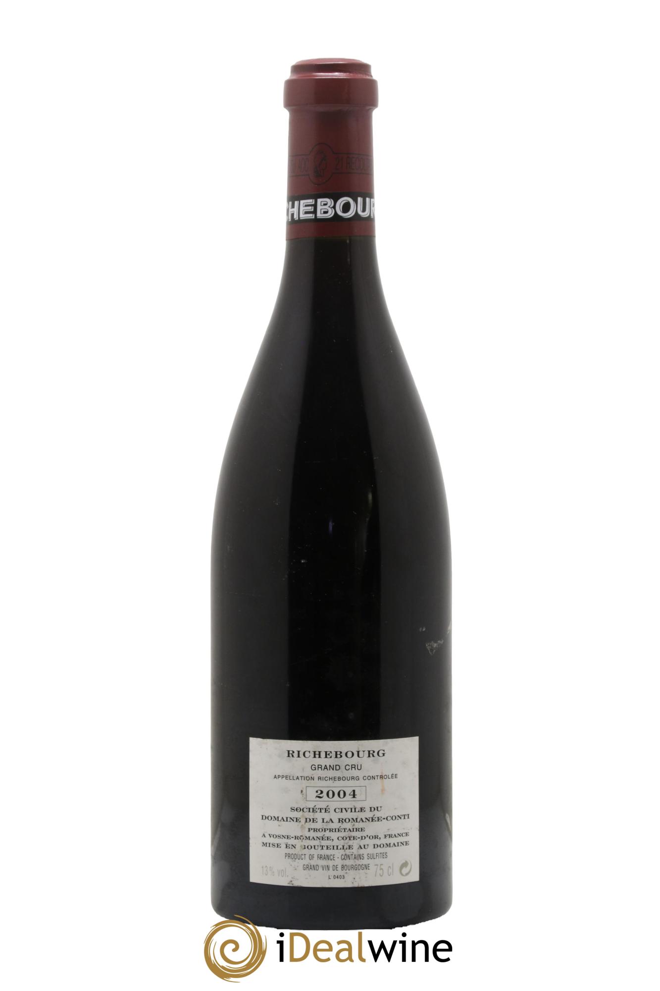 Richebourg Grand Cru Domaine de la Romanée-Conti 2004 - Lot de 1 bouteille - 1