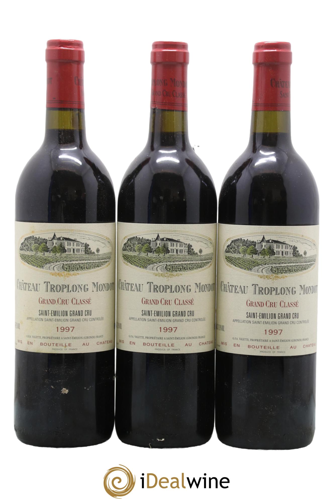 Château Troplong Mondot 1er Grand Cru Classé B 1997 - Lotto di 3 bottiglie - 0