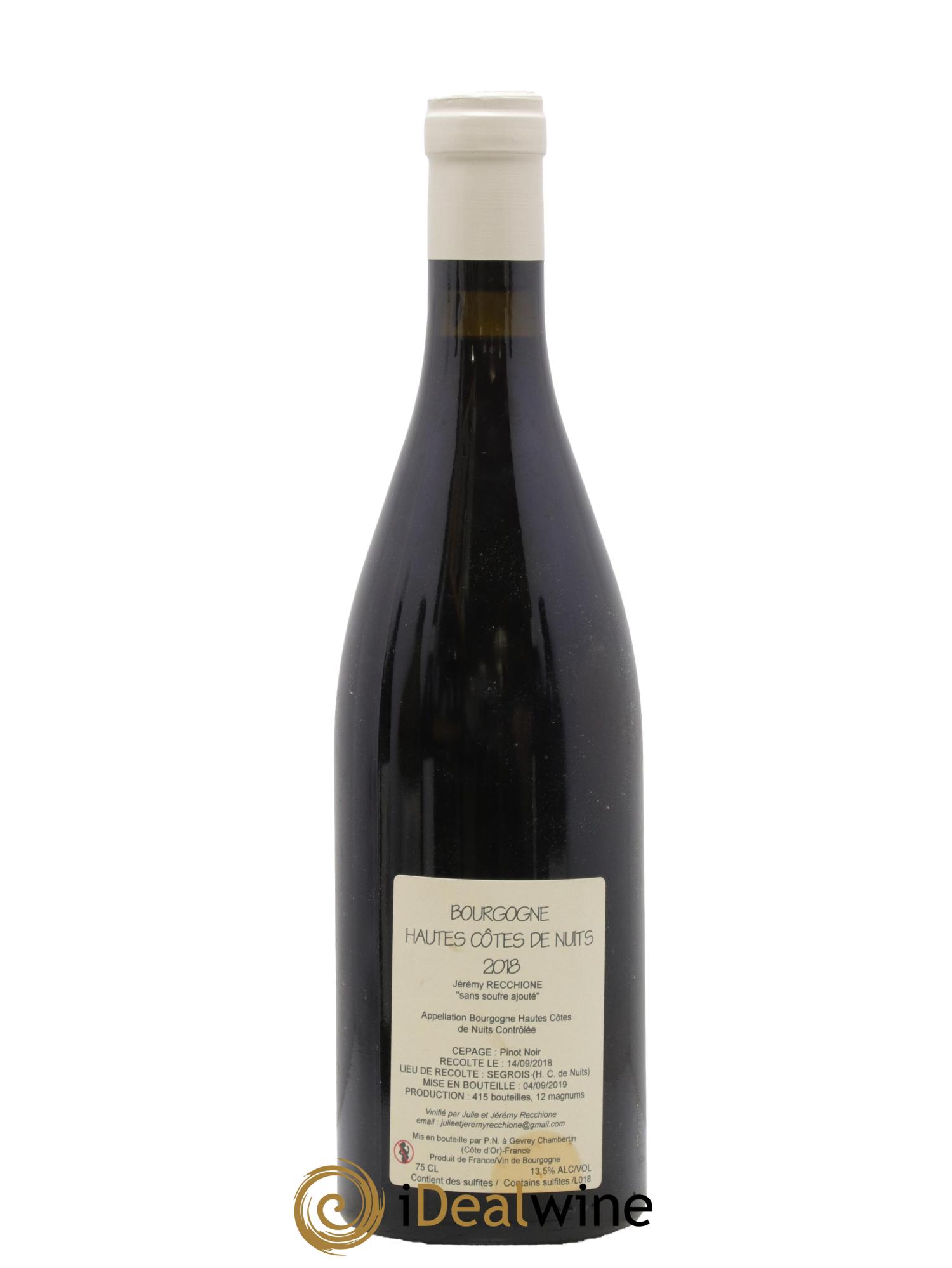 Hautes-Côtes de Nuits Jérémy Recchione 2018 - Lot de 1 bouteille - 1