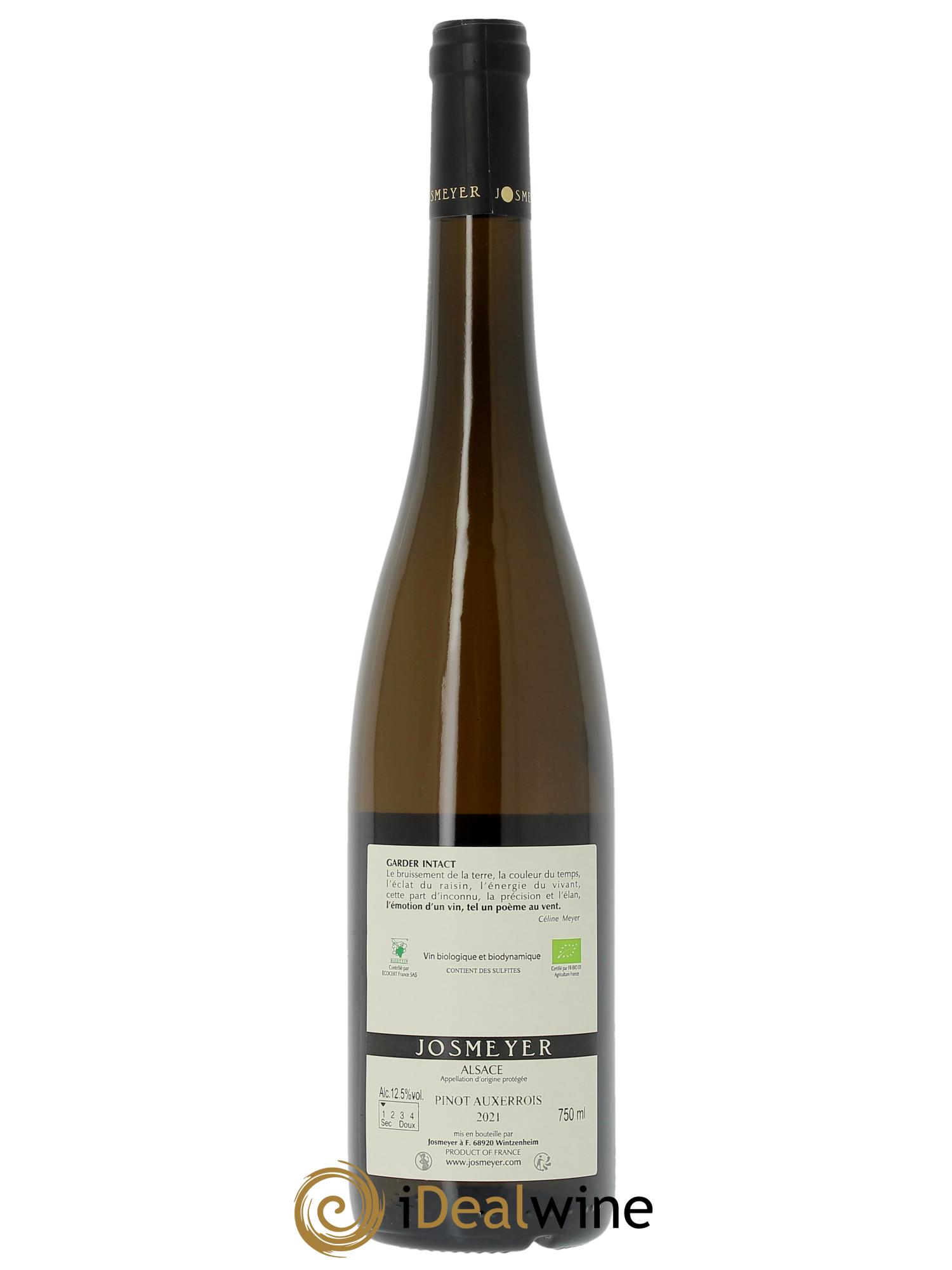 Alsace Pinot Auxerrois H Vieilles vignes Josmeyer (Domaine) 2021 - Lot de 1 bouteille - 1