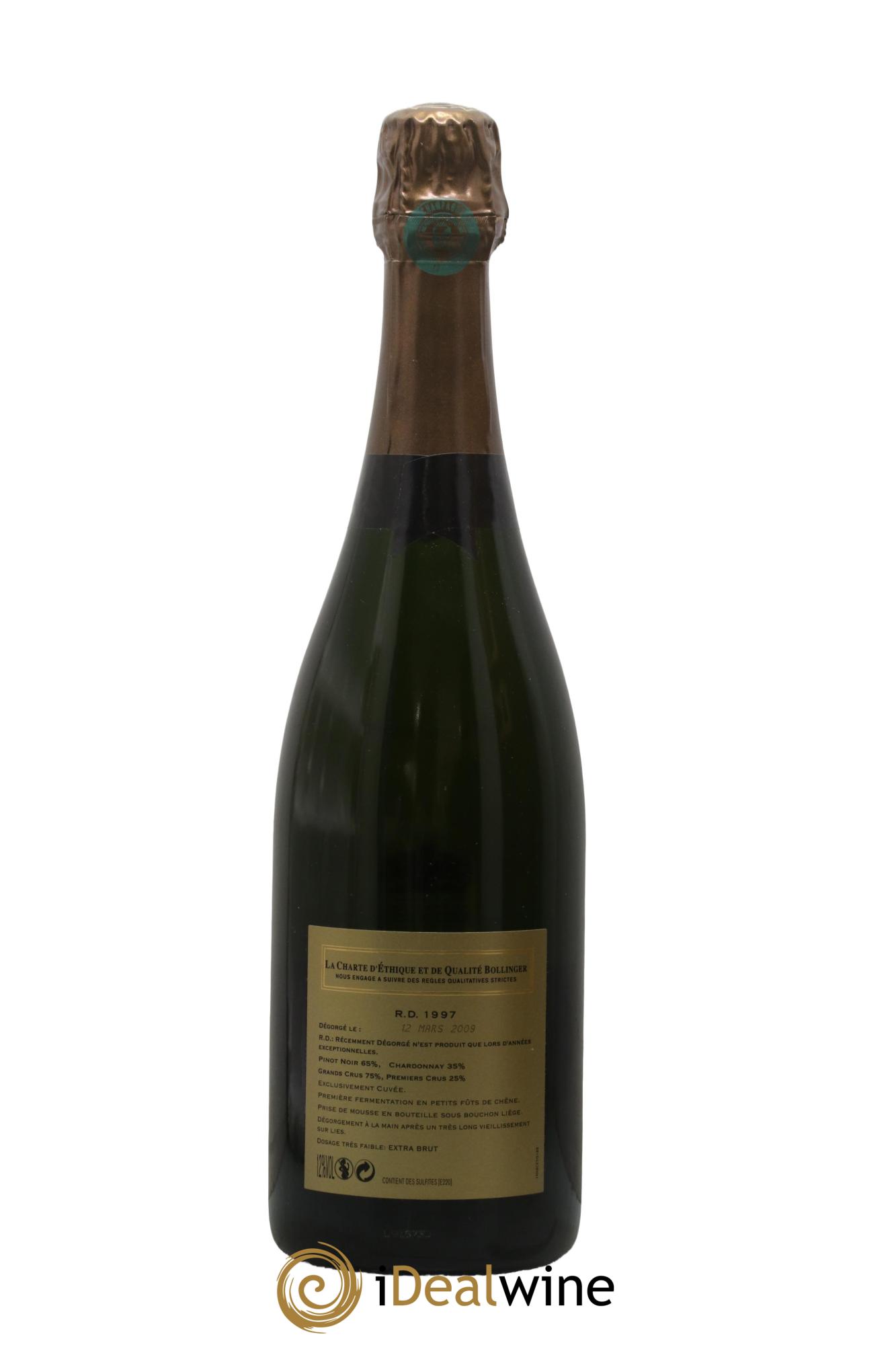 R.D. Extra-Brut Bollinger  1997 - Lot of 1 bottle - 2