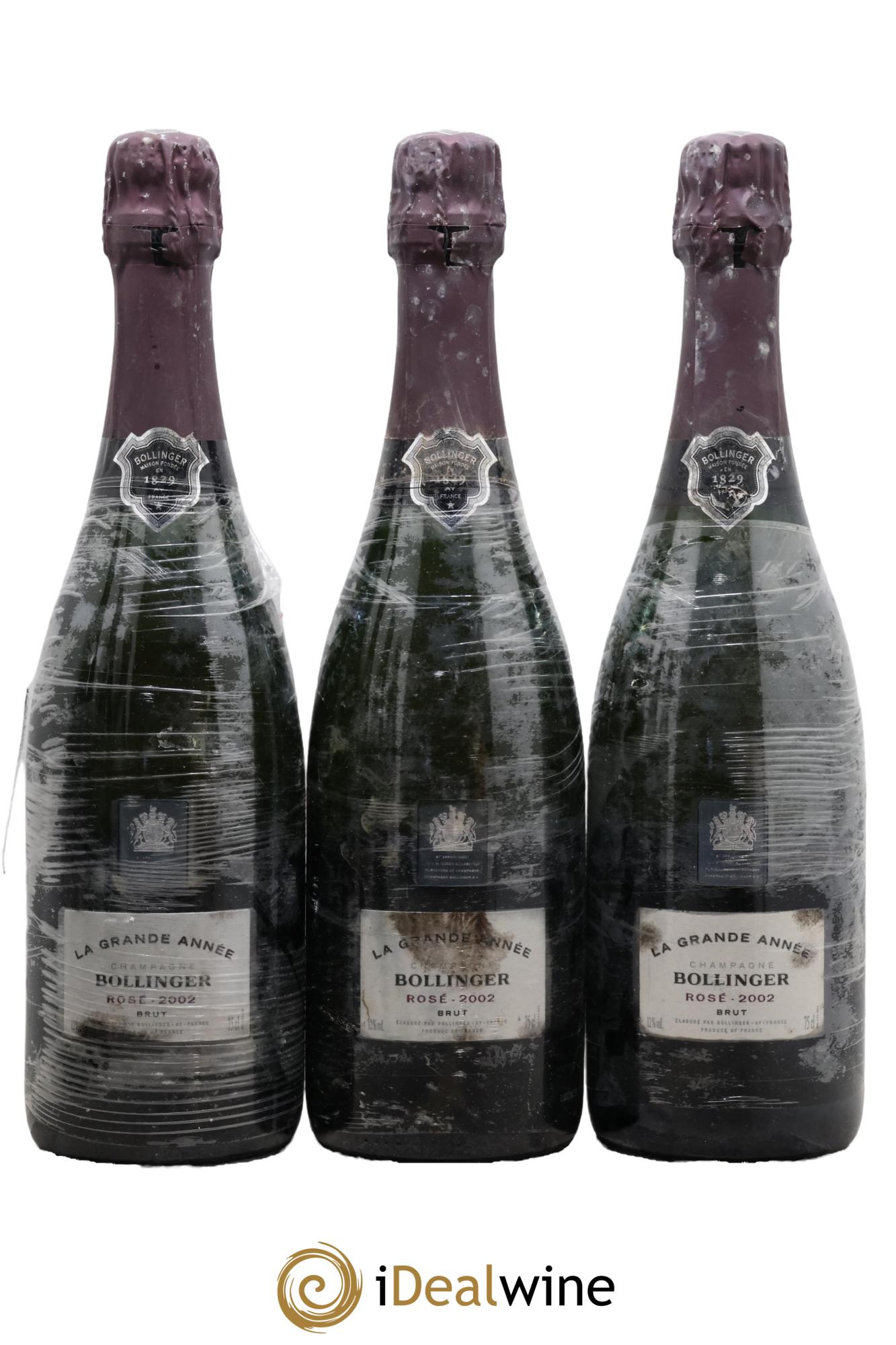 Grande Année Brut Bollinger 2002 - Lot of 3 bottles - 0
