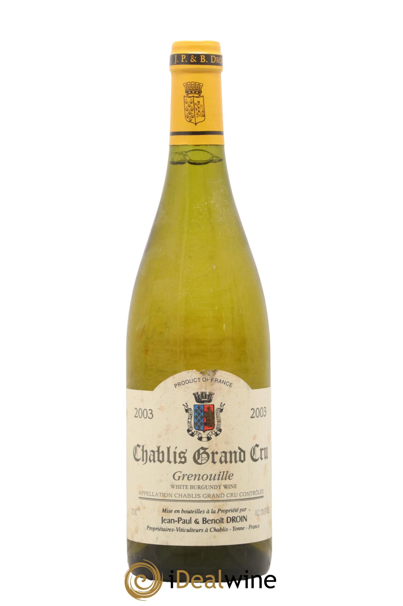 Chablis Grand Cru Grenouilles Jean-Paul & Benoît Droin (Domaine) 2003 - Lotto di 1 bottiglia - 0