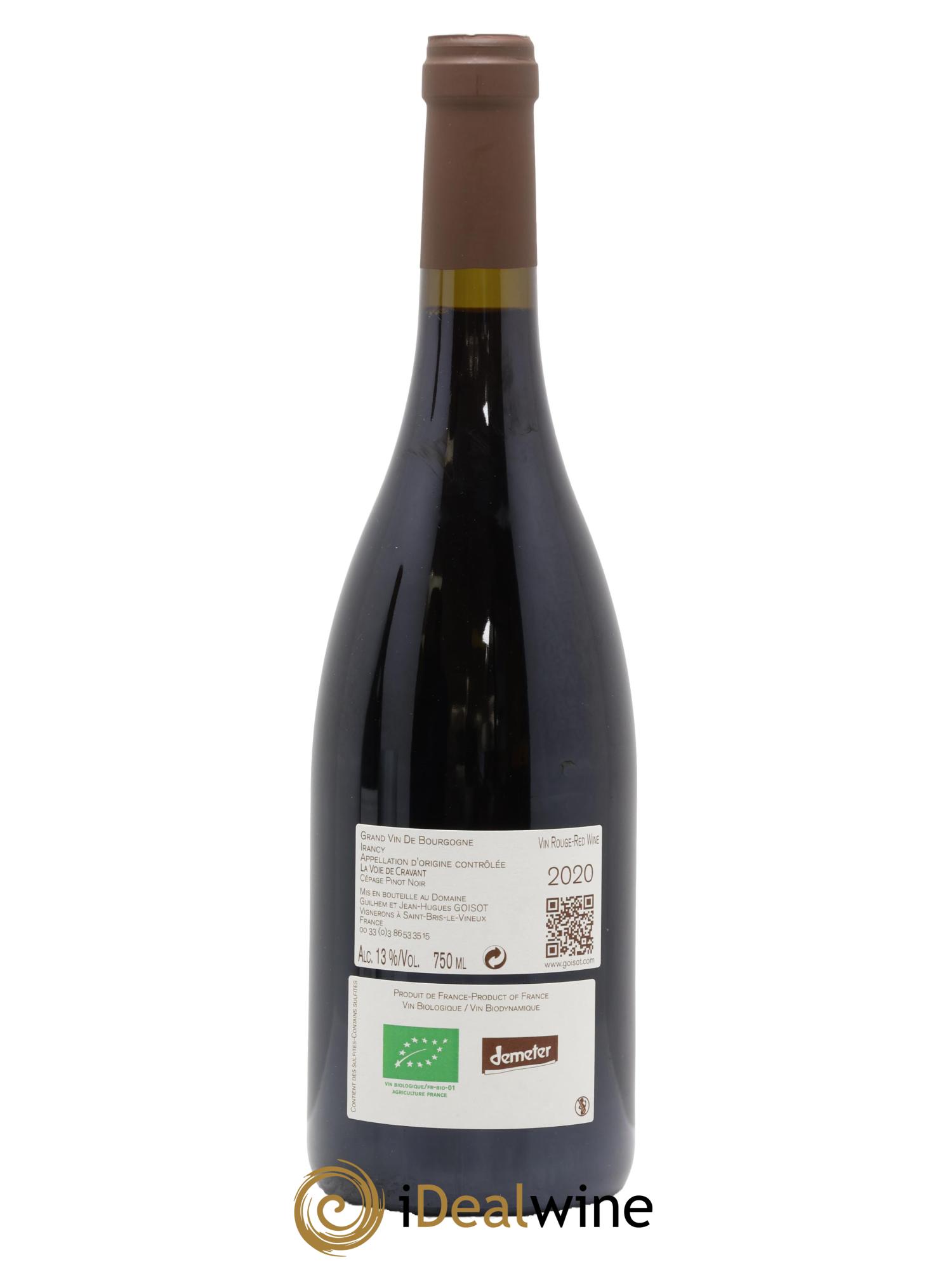 Irancy La Voie de Cravant Goisot 2020 - Lotto di 1 bottiglia - 1