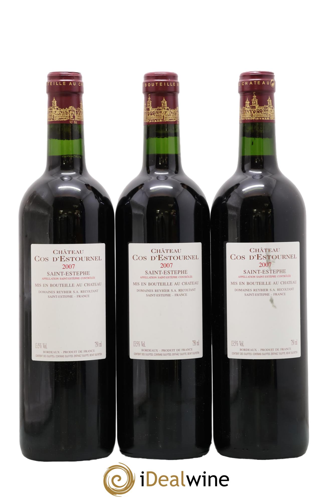 Cos d'Estournel 2ème Grand Cru Classé 2007 - Lotto di 3 bottiglie - 1