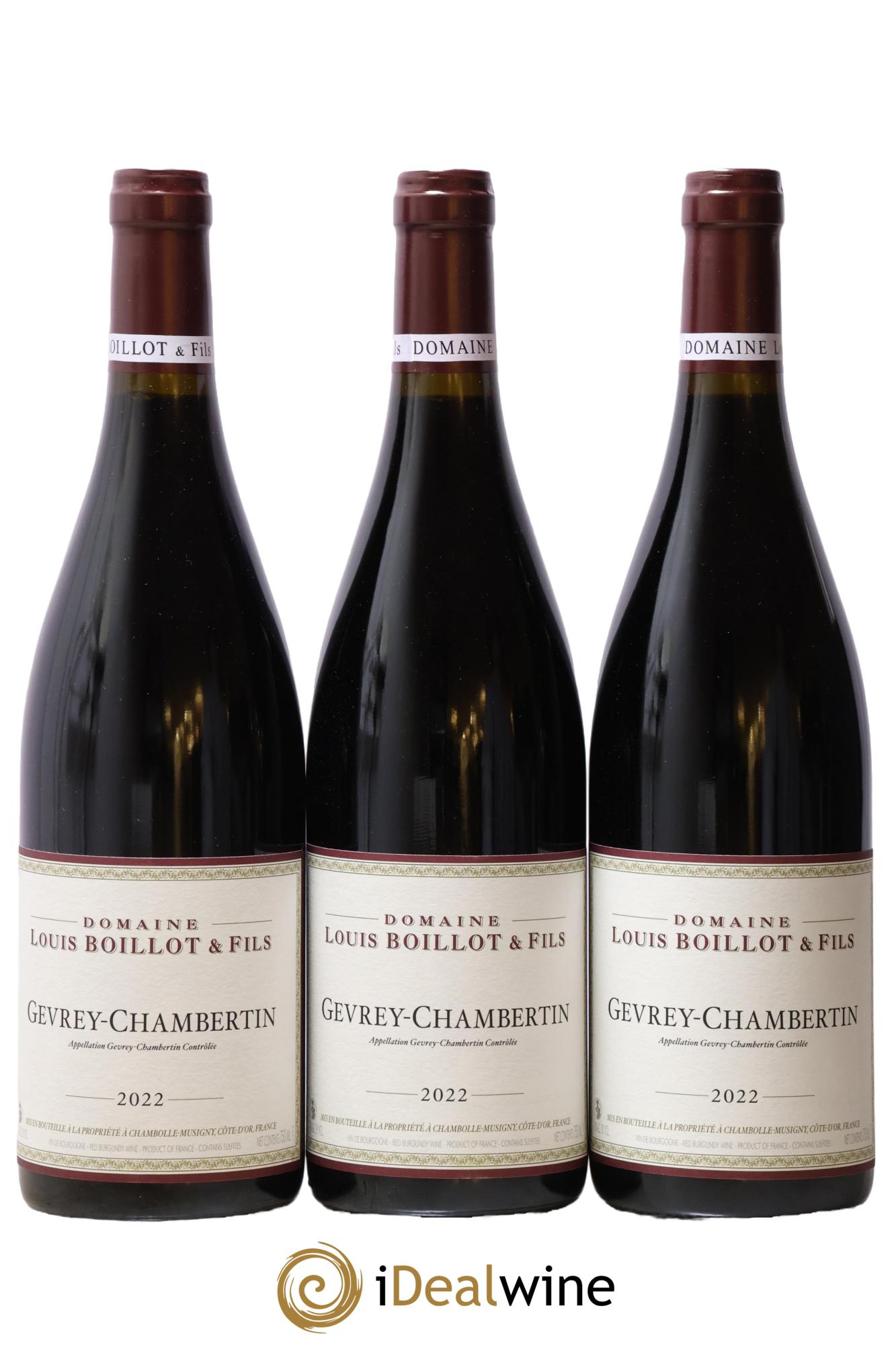 Gevrey-Chambertin Louis Boillot et Fils 2022 - Lot of 3 bottles - 0