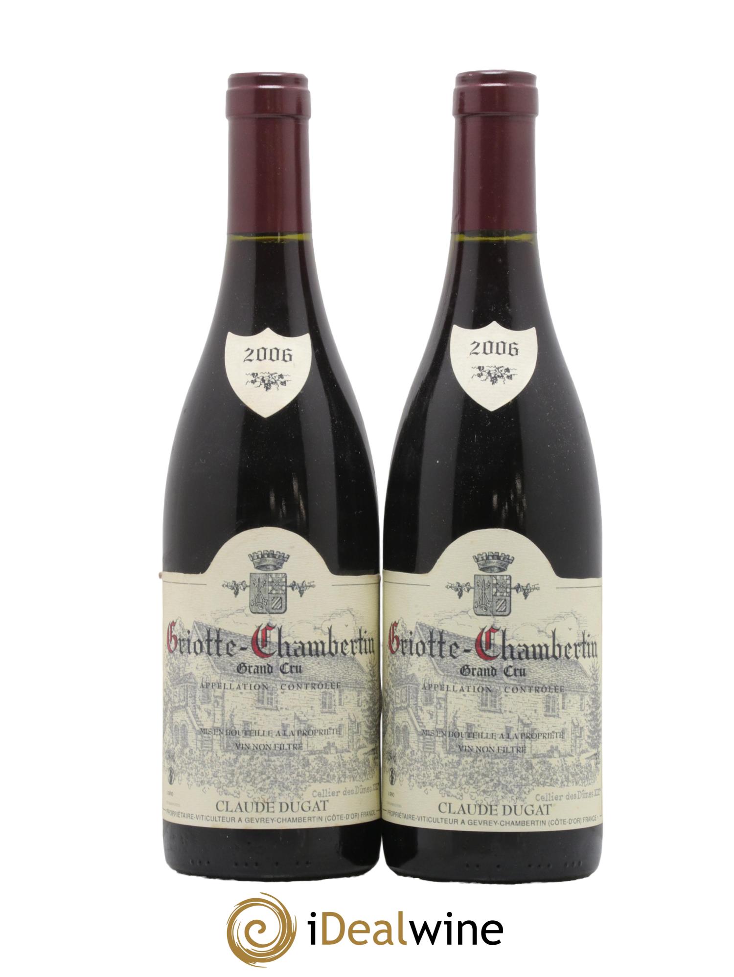 Griotte-Chambertin Grand Cru Claude Dugat 2006 - Lot de 2 bouteilles - 0