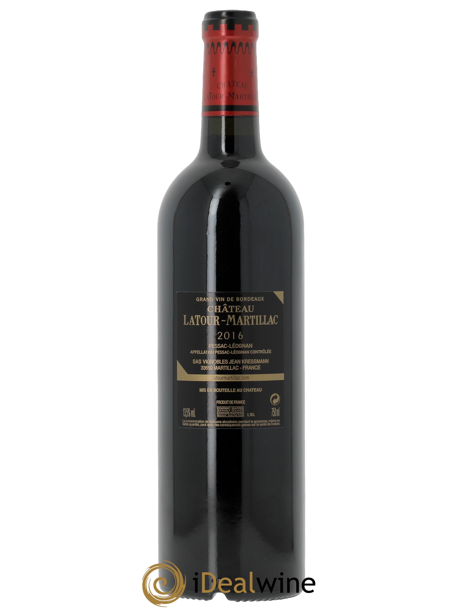 Château Latour-Martillac Cru Classé de Graves (CBO à partir de 6 bts) 2016 - Lot de 1 bouteille - 1