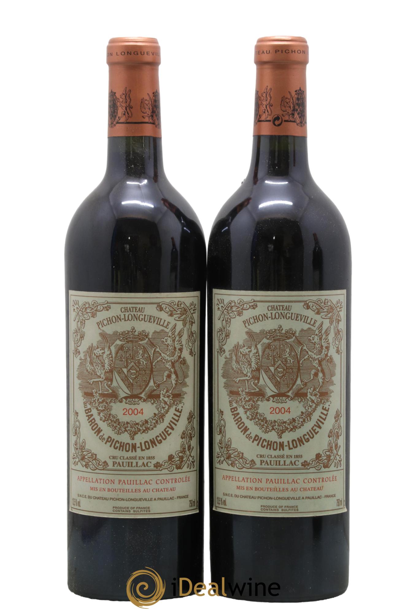 Pichon Longueville Baron 2ème Grand Cru Classé 2004 - Lot of 2 bottles - 0