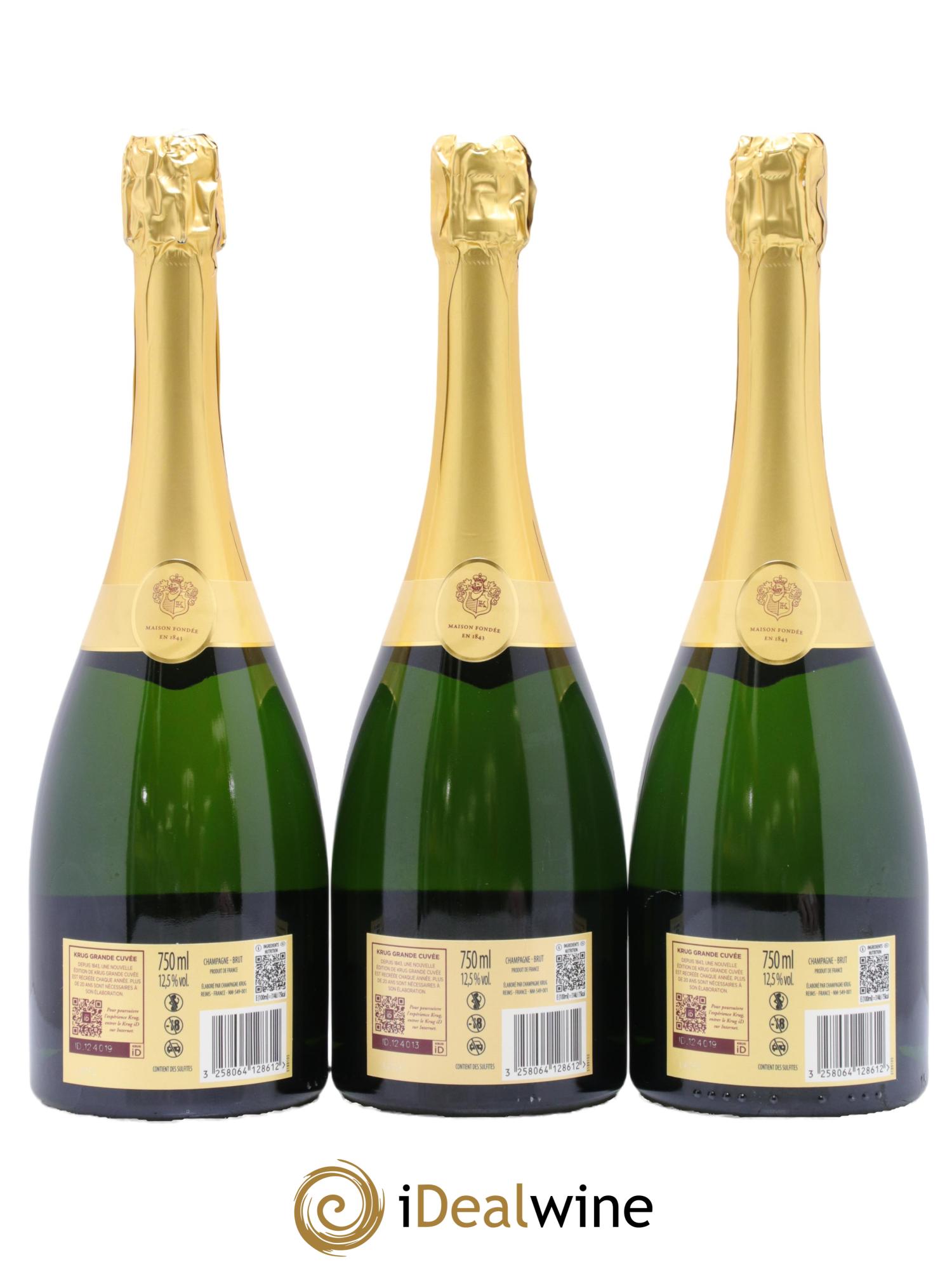 Grande Cuvée Brut - 173ème édition Krug - Lot of 3 bottles - 1