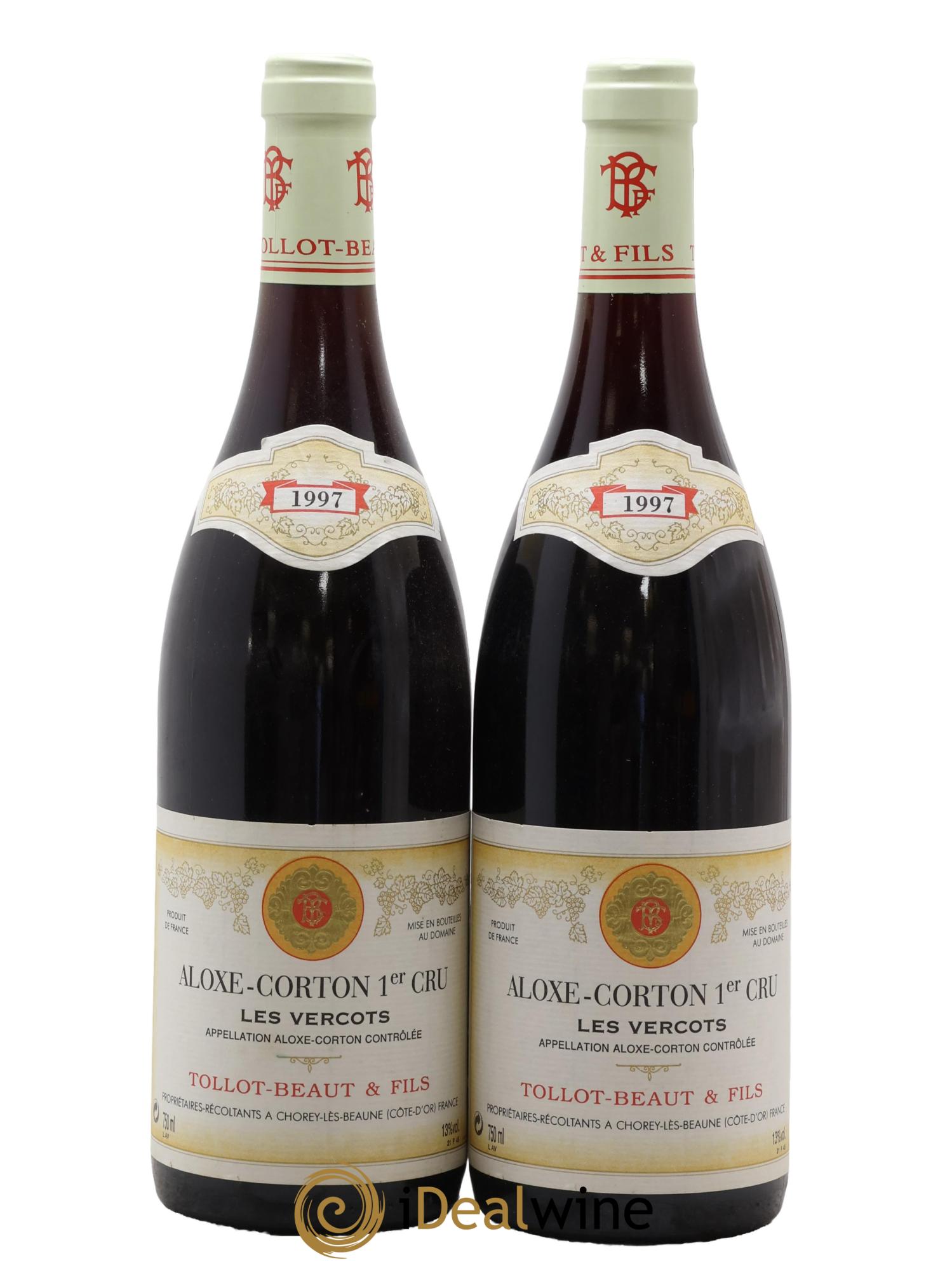 Aloxe-Corton 1er Cru Les Vercots Tollot Beaut (Domaine) 1997 - Posten von 2 Flaschen - 0
