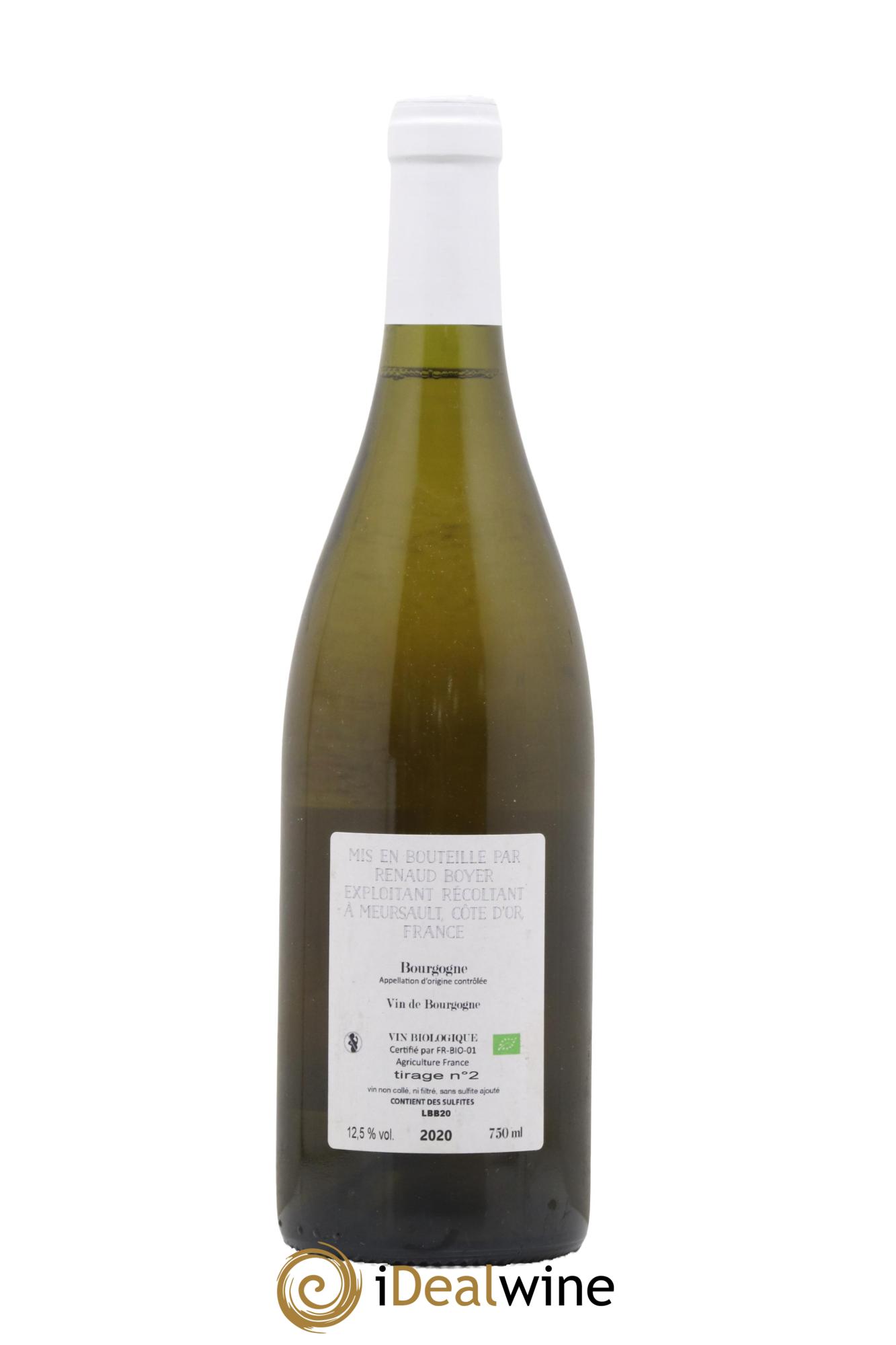 Bourgogne Les Riaux Renaud Boyer Tirage 2 2020 - Lot de 1 bouteille - 1