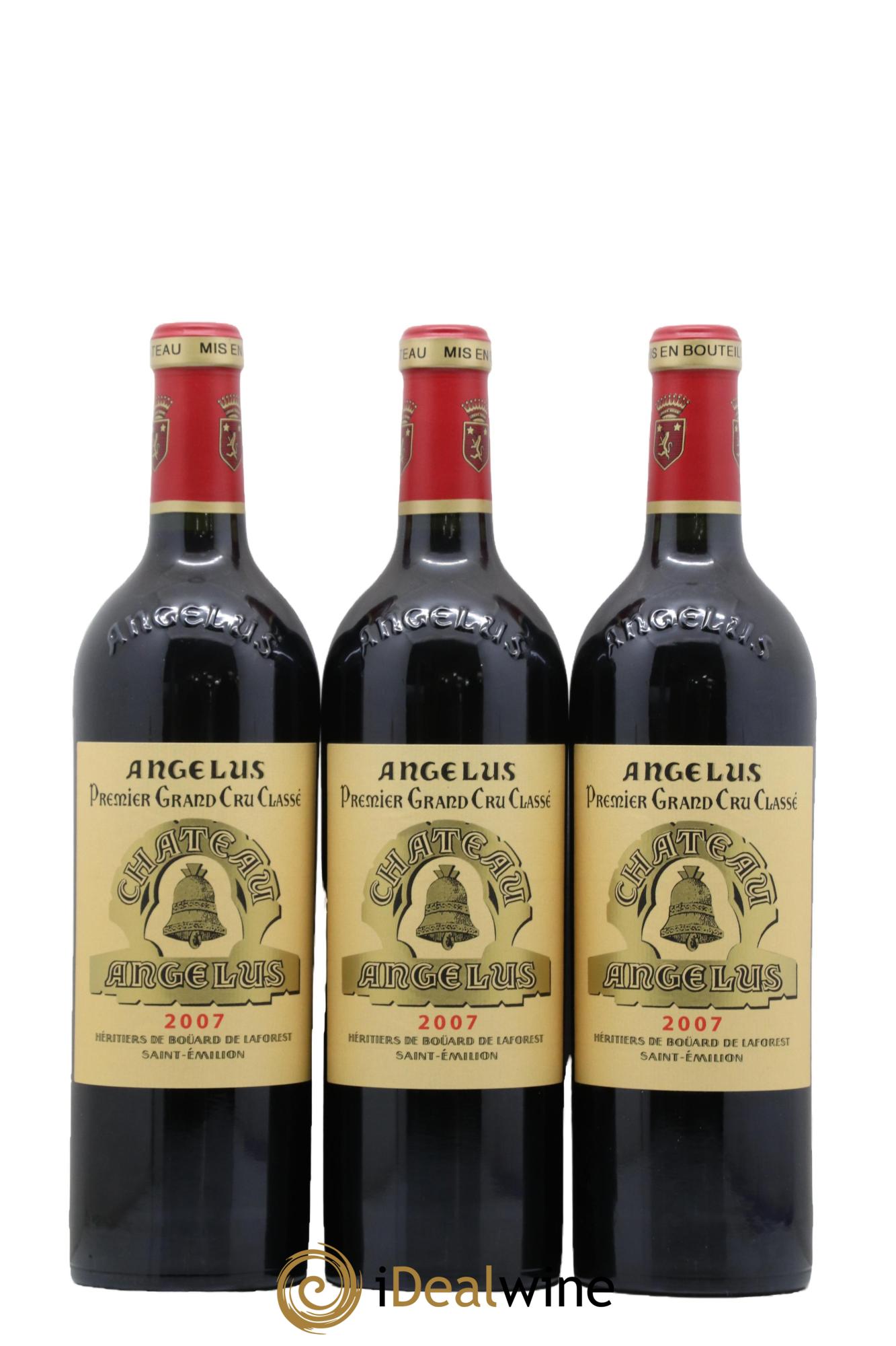 Château Angélus 1er Grand Cru Classé A 2007 - Lot de 3 bouteilles - 0