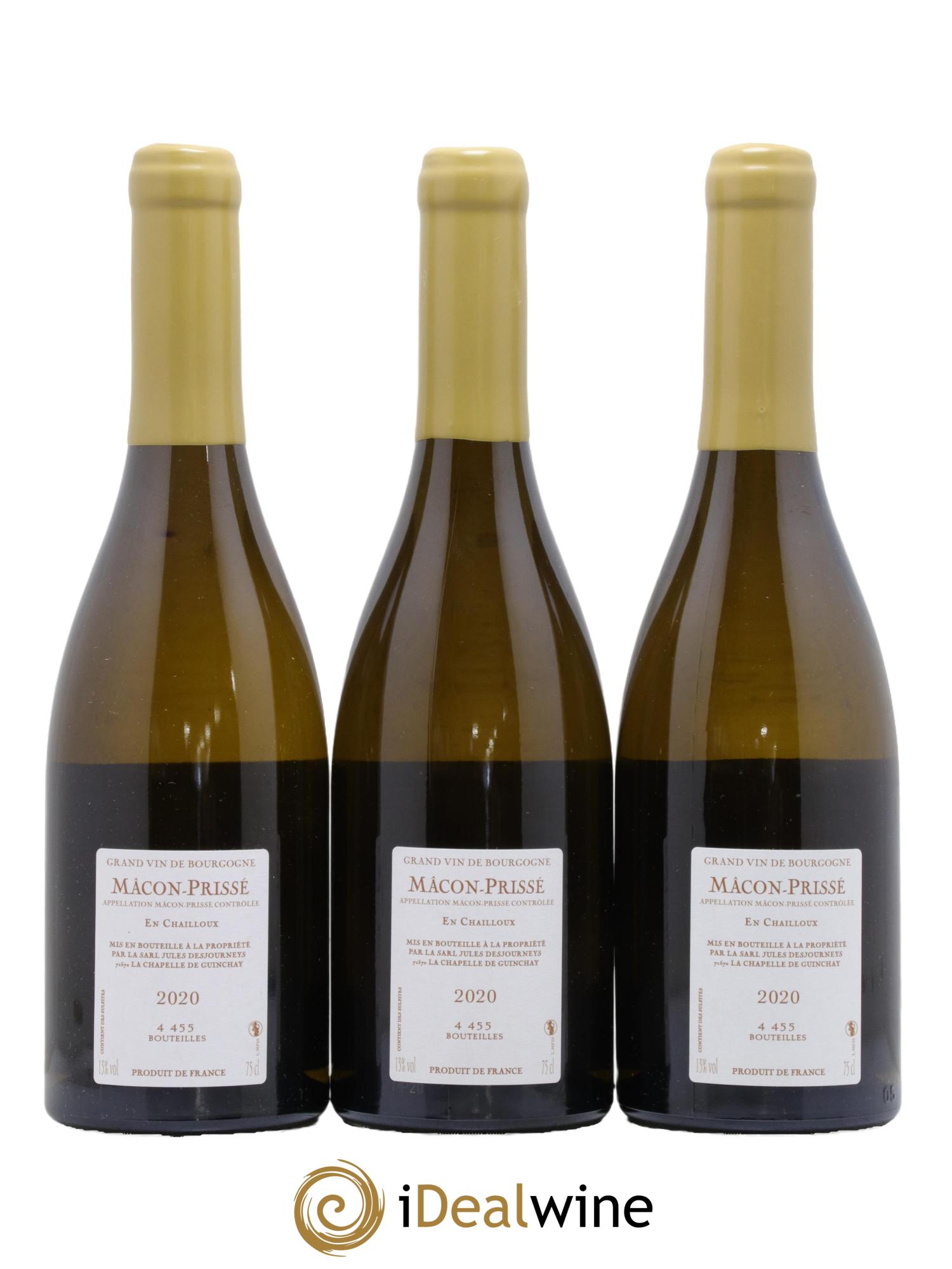 Mâcon-Prissé En Chailloux Jules Desjourneys 2020 - Lot de 3 bouteilles - 1