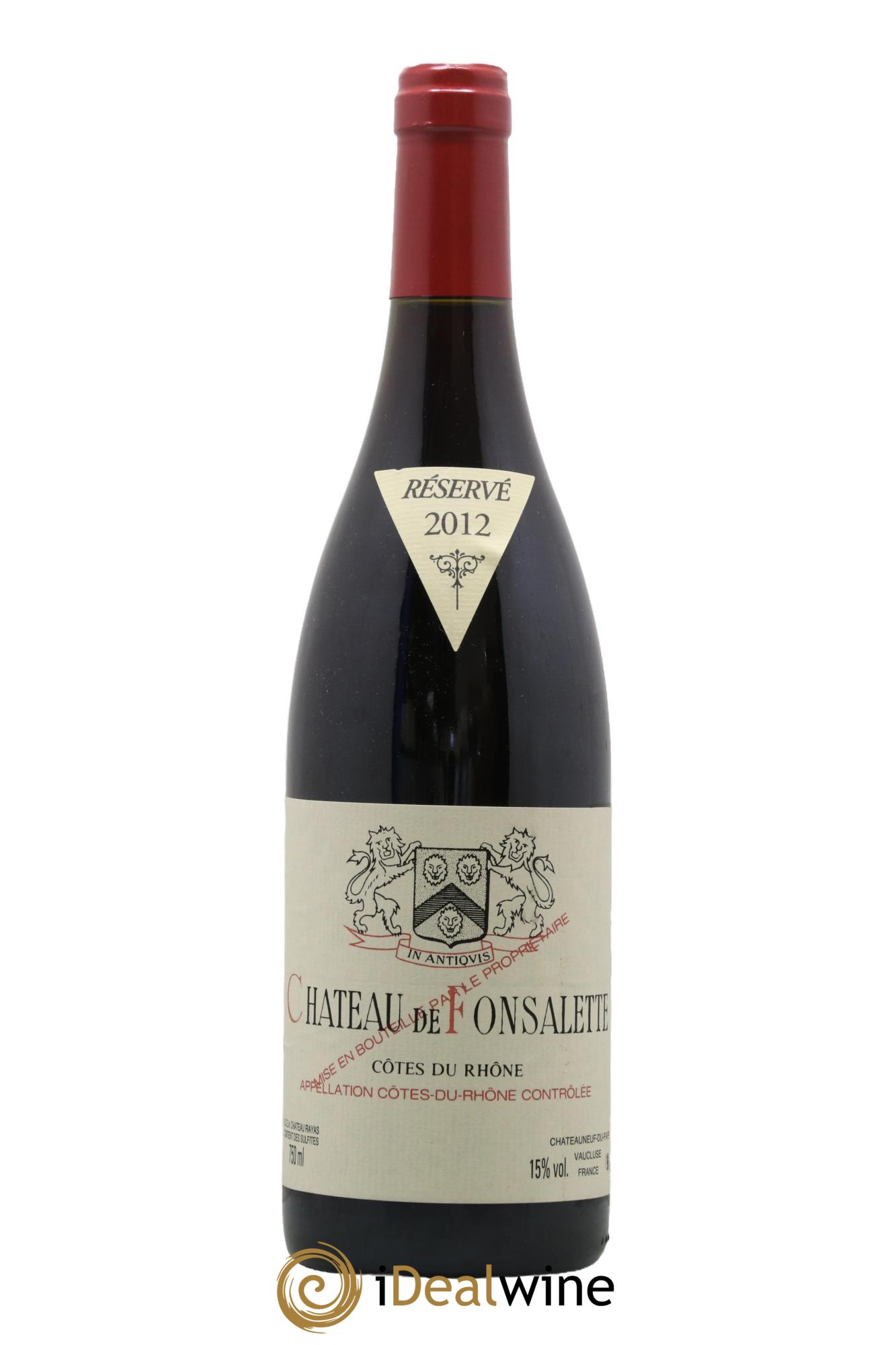 Côtes-du-Rhône Château de Fonsalette Emmanuel Reynaud 2012 - Lot de 1 bouteille - 0