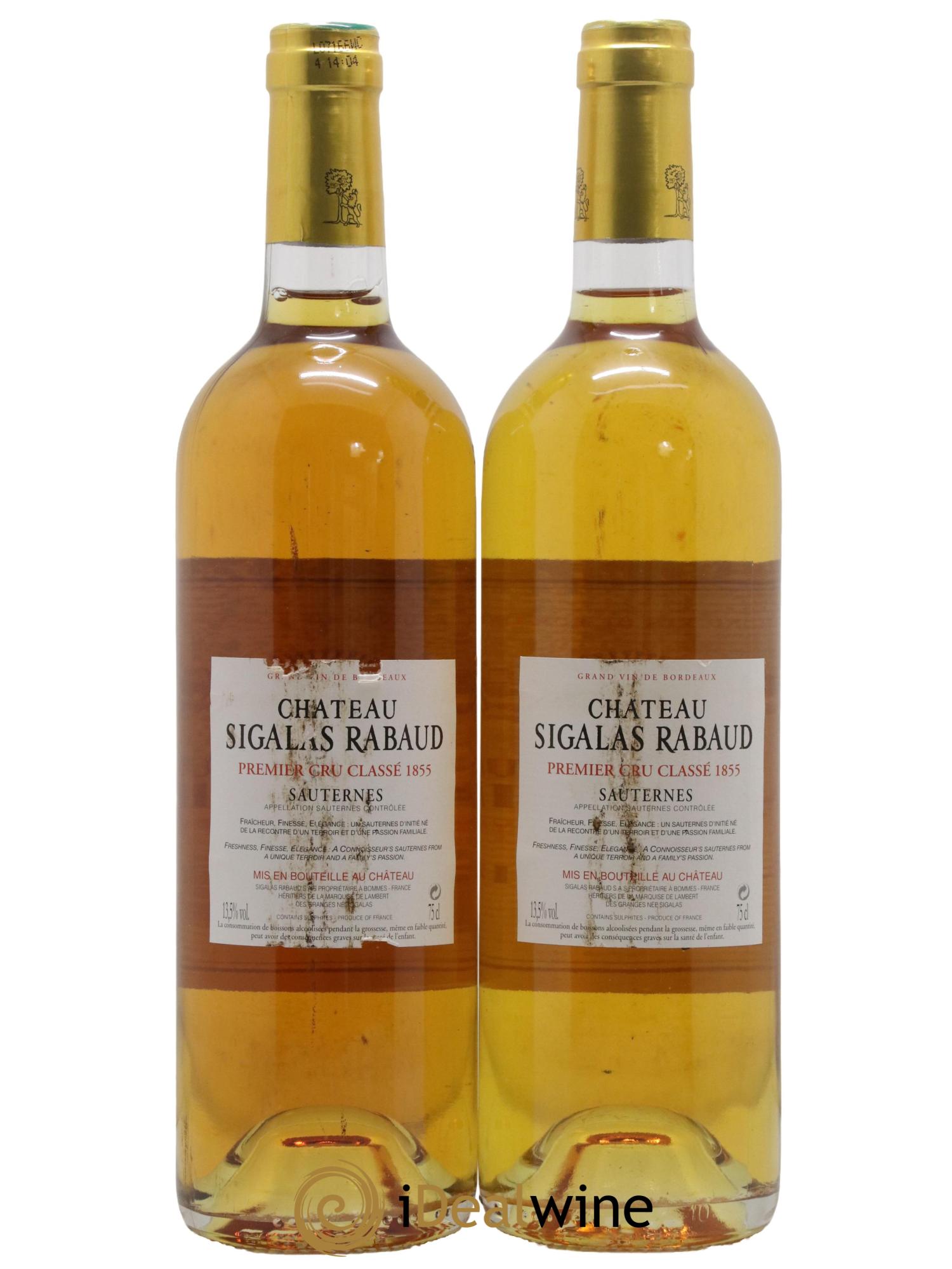 Château Sigalas Rabaud 1er Grand Cru Classé 2005 - Lotto di 2 bottiglie - 1