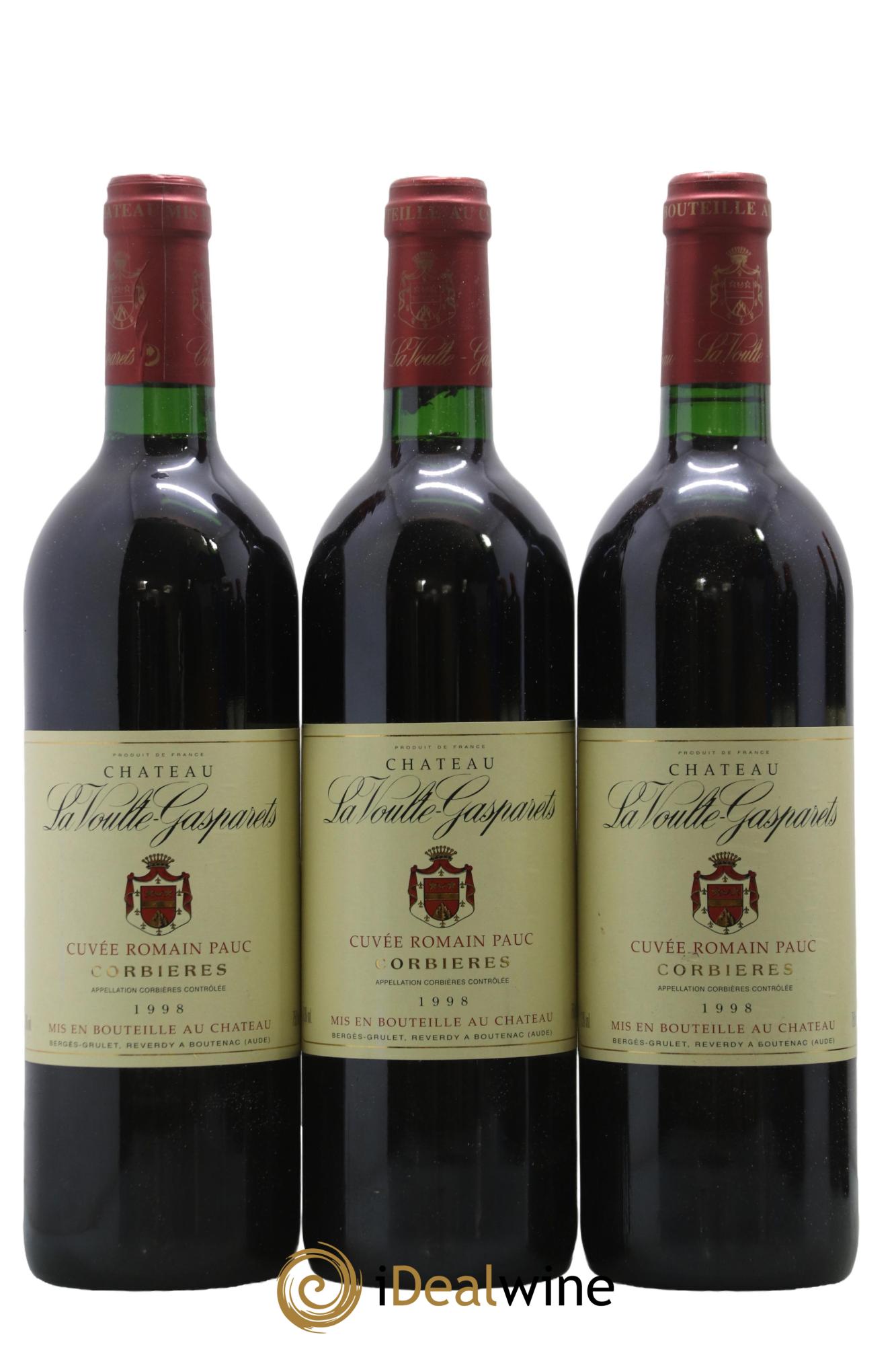 Corbières Boutenac La Voulte-Gasparets Cuvée Romain Pauc Patrick Reverdy 1998 - Lot of 3 bottles - 0