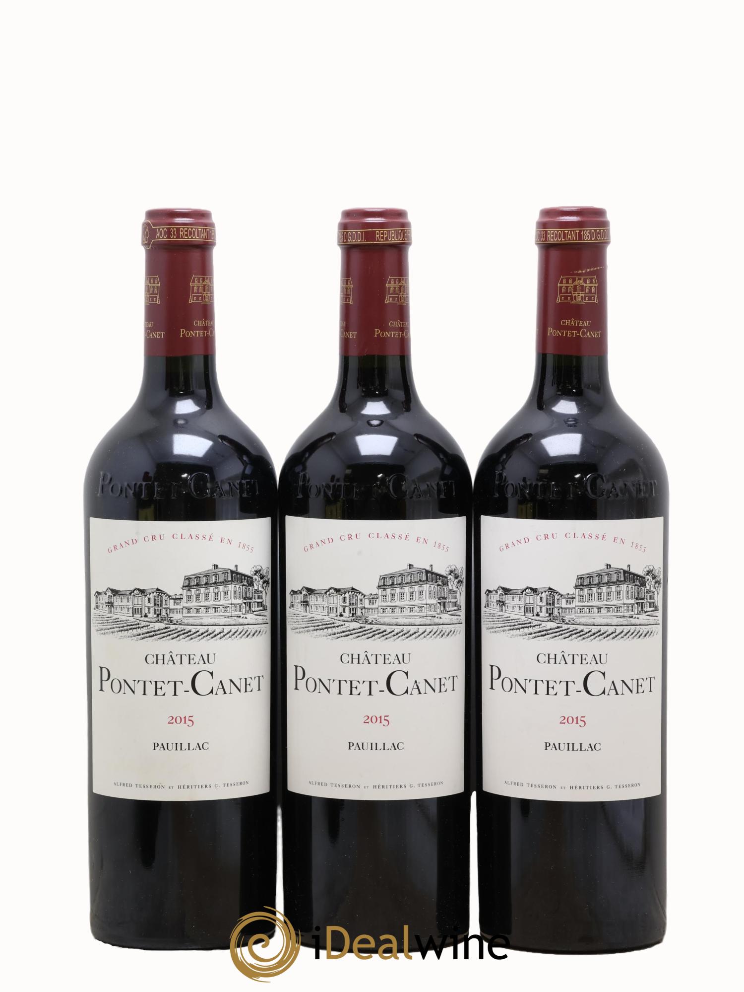 Château Pontet Canet 5ème Grand Cru Classé 2015 - Lot of 3 bottles - 0