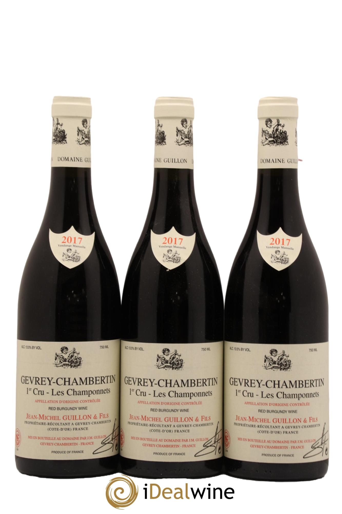 Gevrey-Chambertin 1er Cru Les Champonnets Domaine J. M. Guillon Et Fils 2017 - Lot de 3 bouteilles - 0