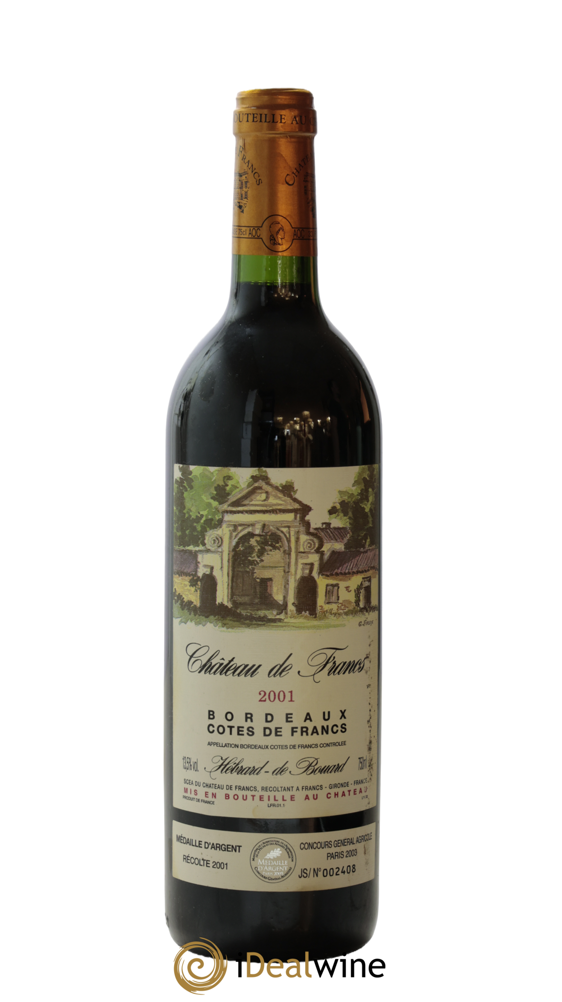 Côtes de Francs Chateau de Francs 2001 - Lot of 1 bottle - 0