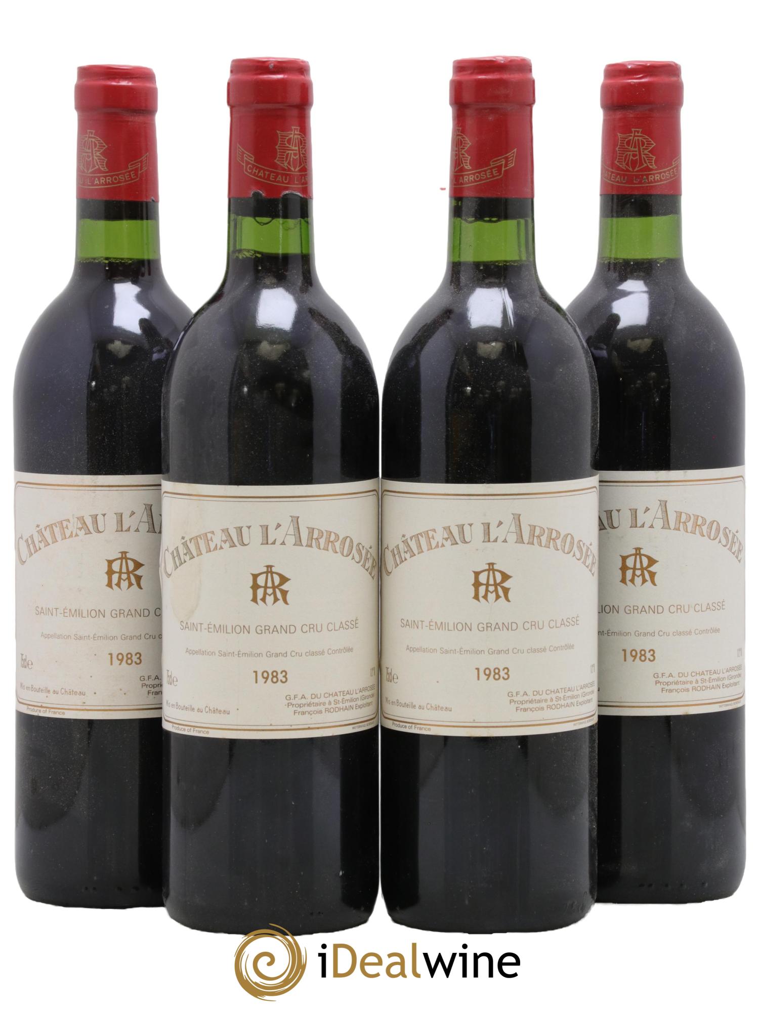 Château l' Arrosée Grand Cru Classé 1983 - Lot de 4 bouteilles - 0