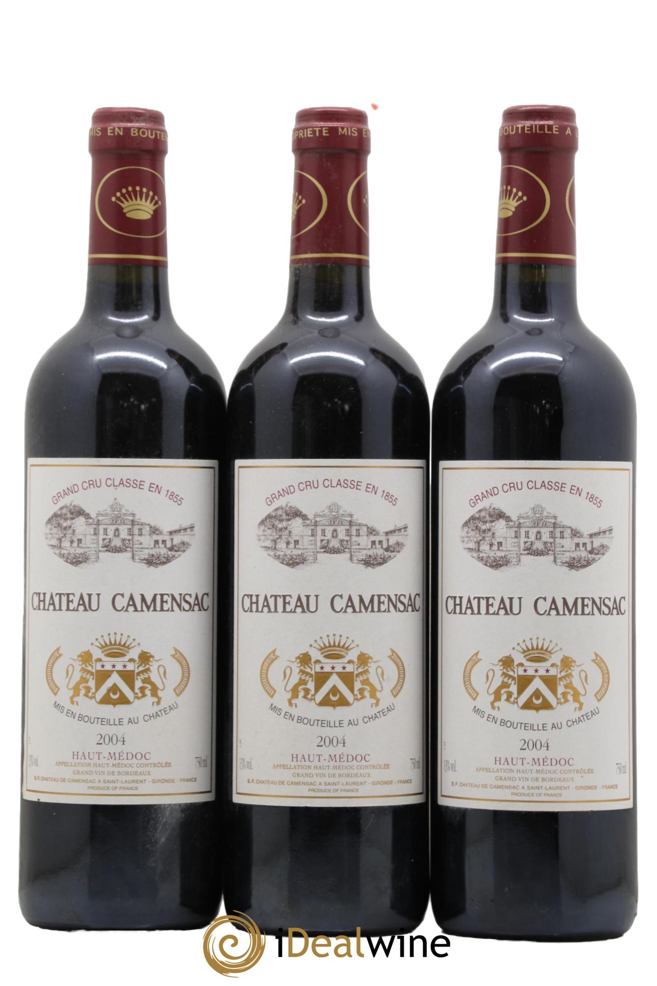 Château Camensac 5ème Grand Cru Classé 2004 - Lot de 3 bouteilles - 0