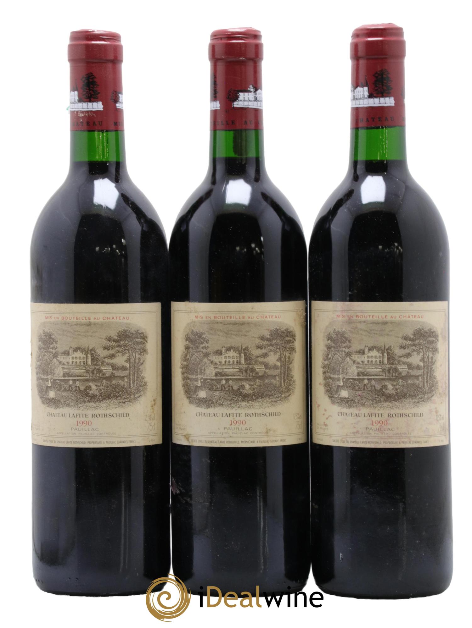 Château Lafite Rothschild 1er Grand Cru Classé 1990 - Lotto di 3 bottiglie - 0